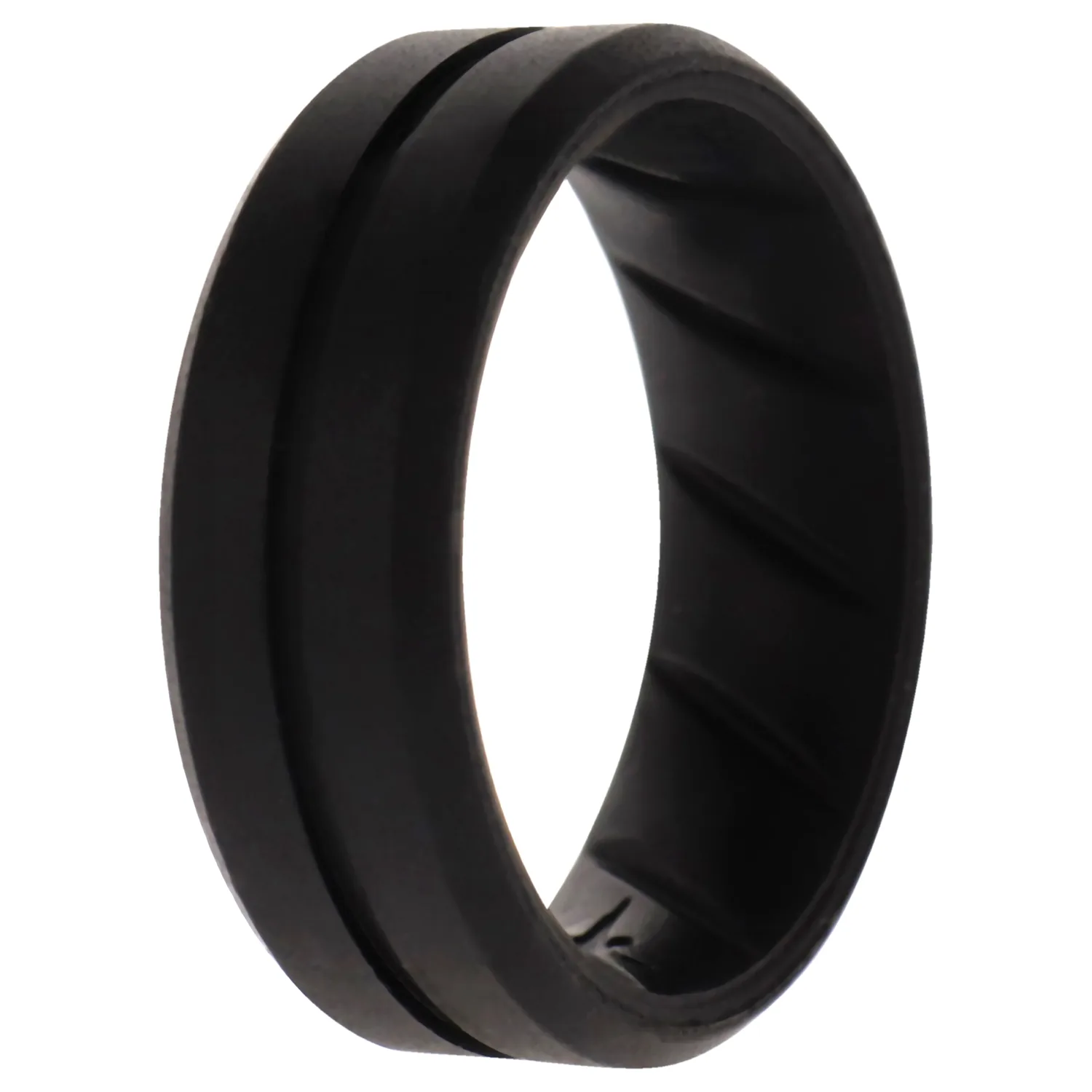 ROQ Silicone Wedding BR Middle Line - Basic-Black for Men