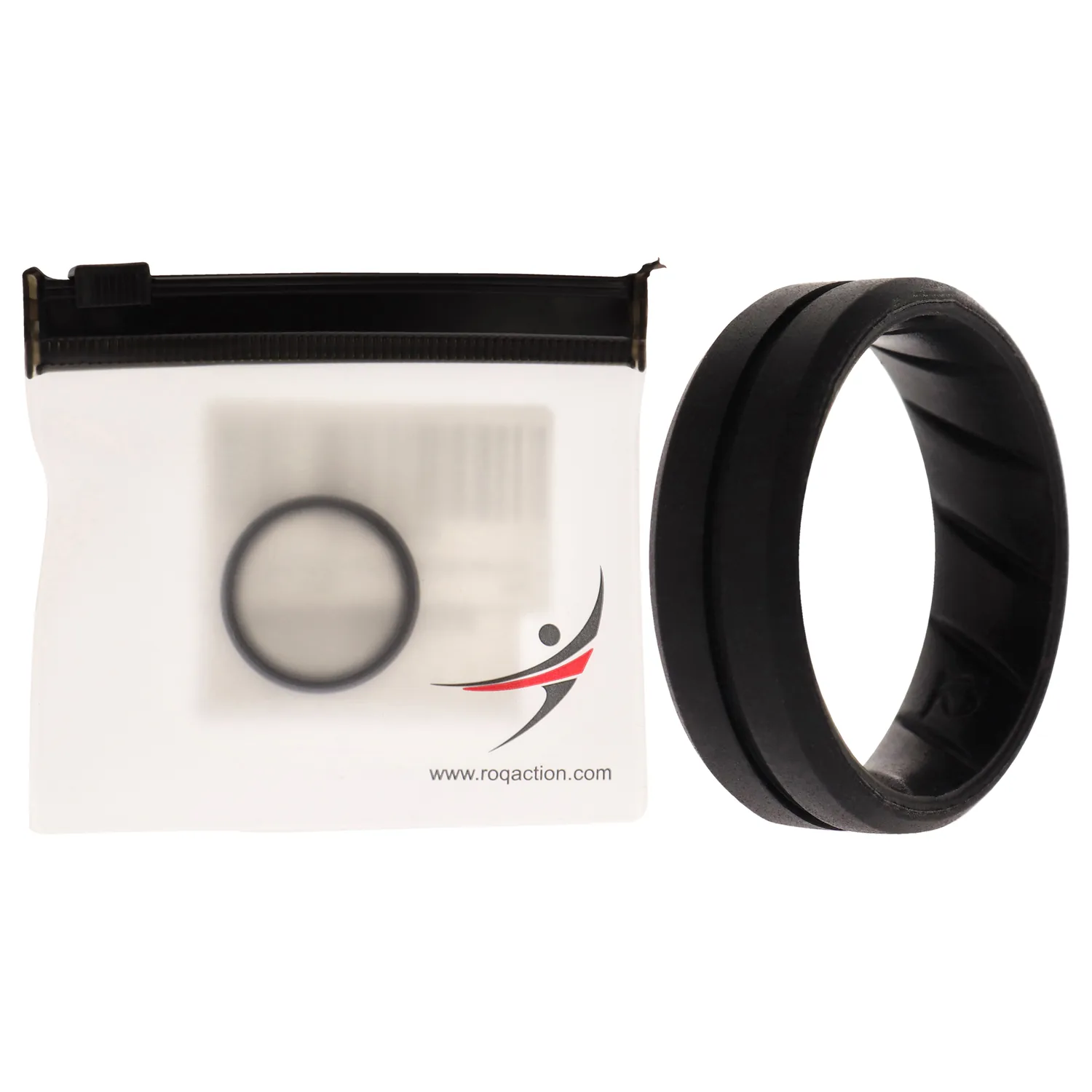 ROQ Silicone Wedding BR Middle Line Ring - Basic-Black for Men