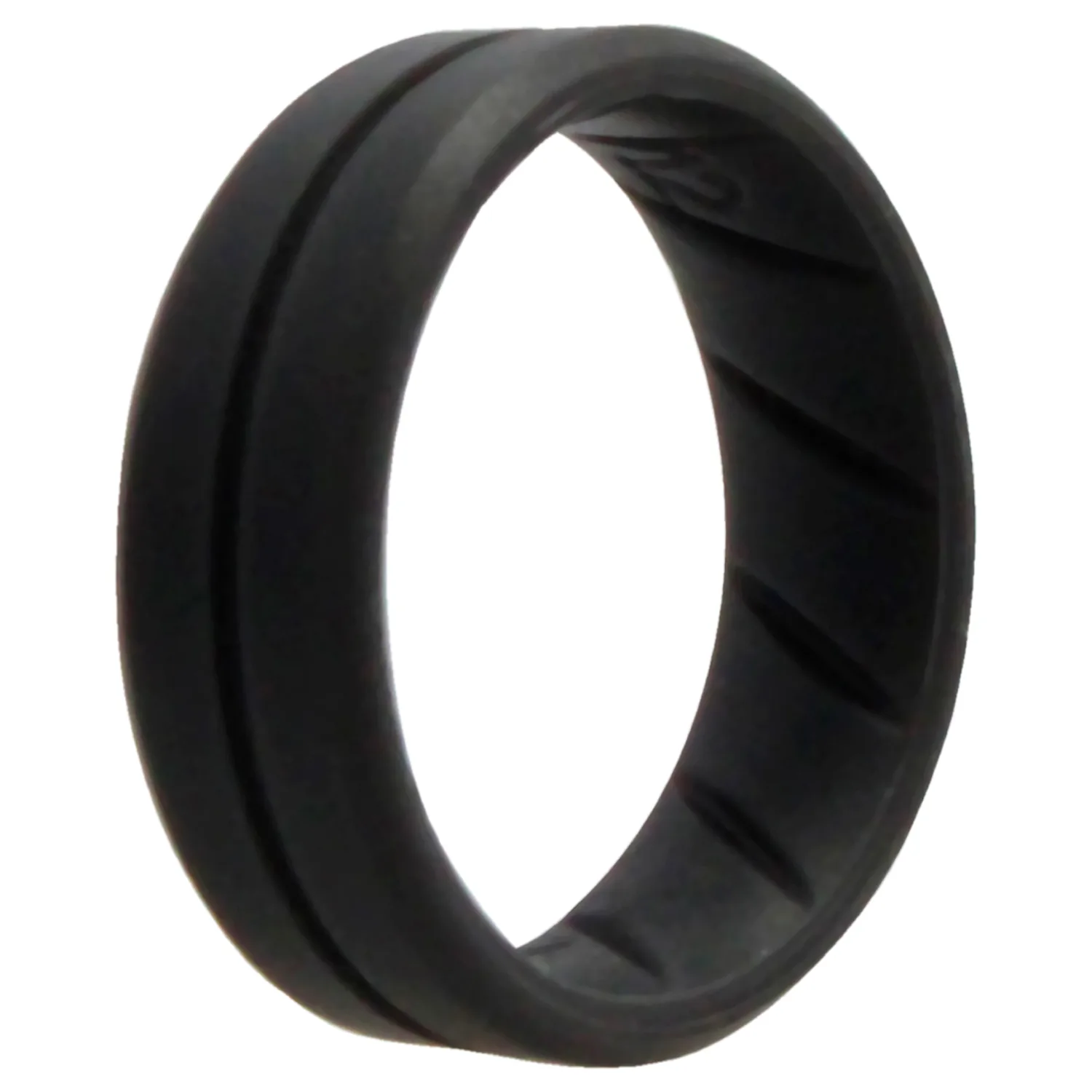ROQ Silicone Wedding BR Middle Line Ring for Men
