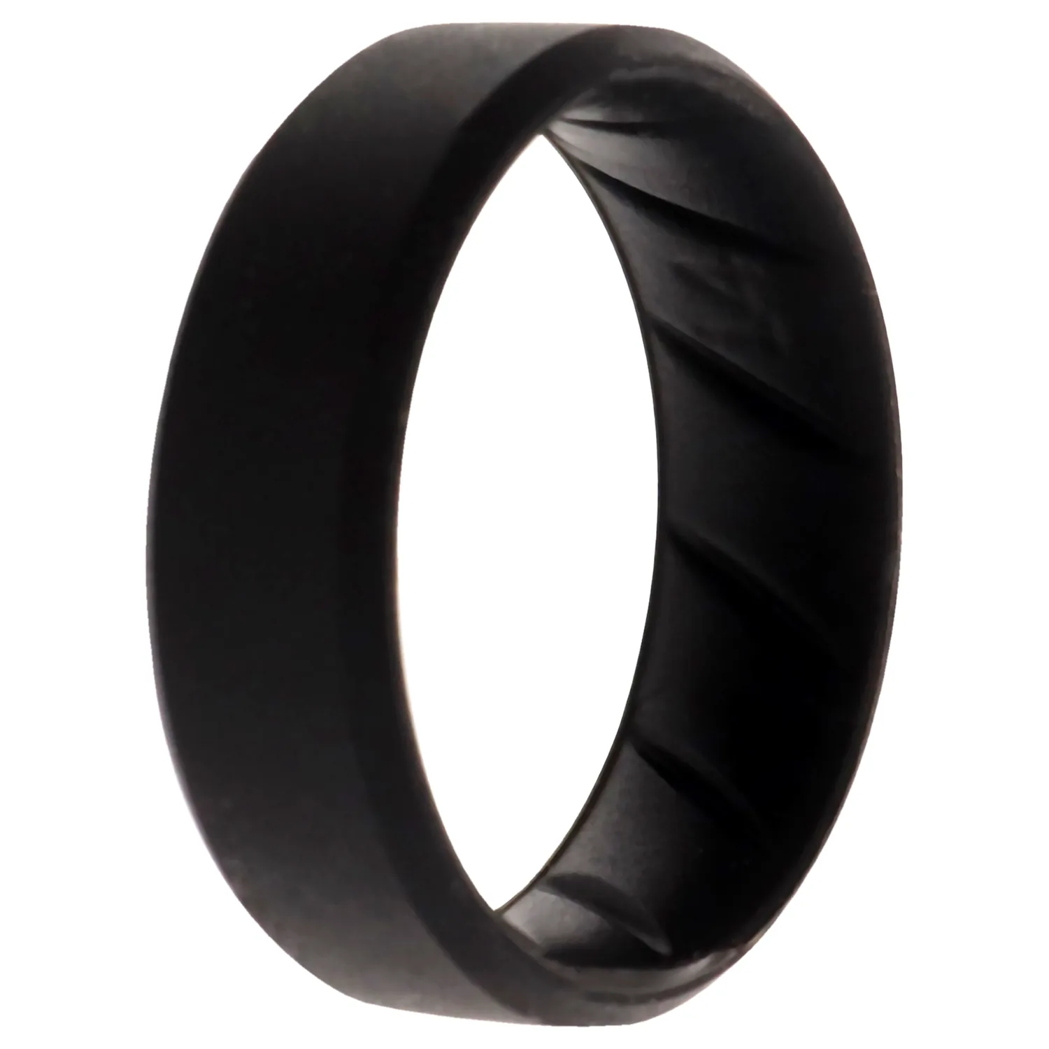 ROQ Silicone Wedding BR 8mm Edge - Basic-Black for Men