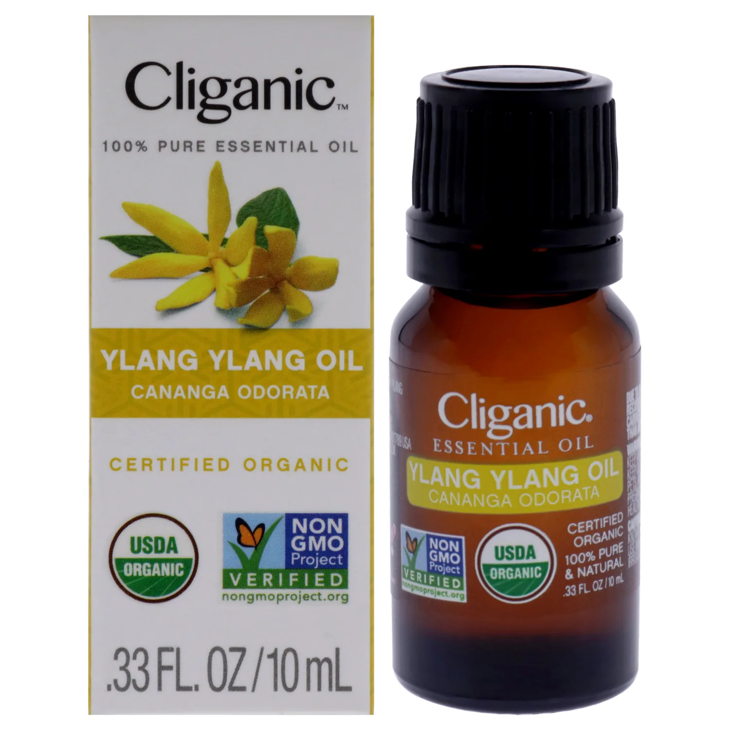 Cliganic Organic Ylang Ylang Essential Oil, 100% Pure Natural for Aromatherapy | Non-GMO Verified (Packaging May Vary)