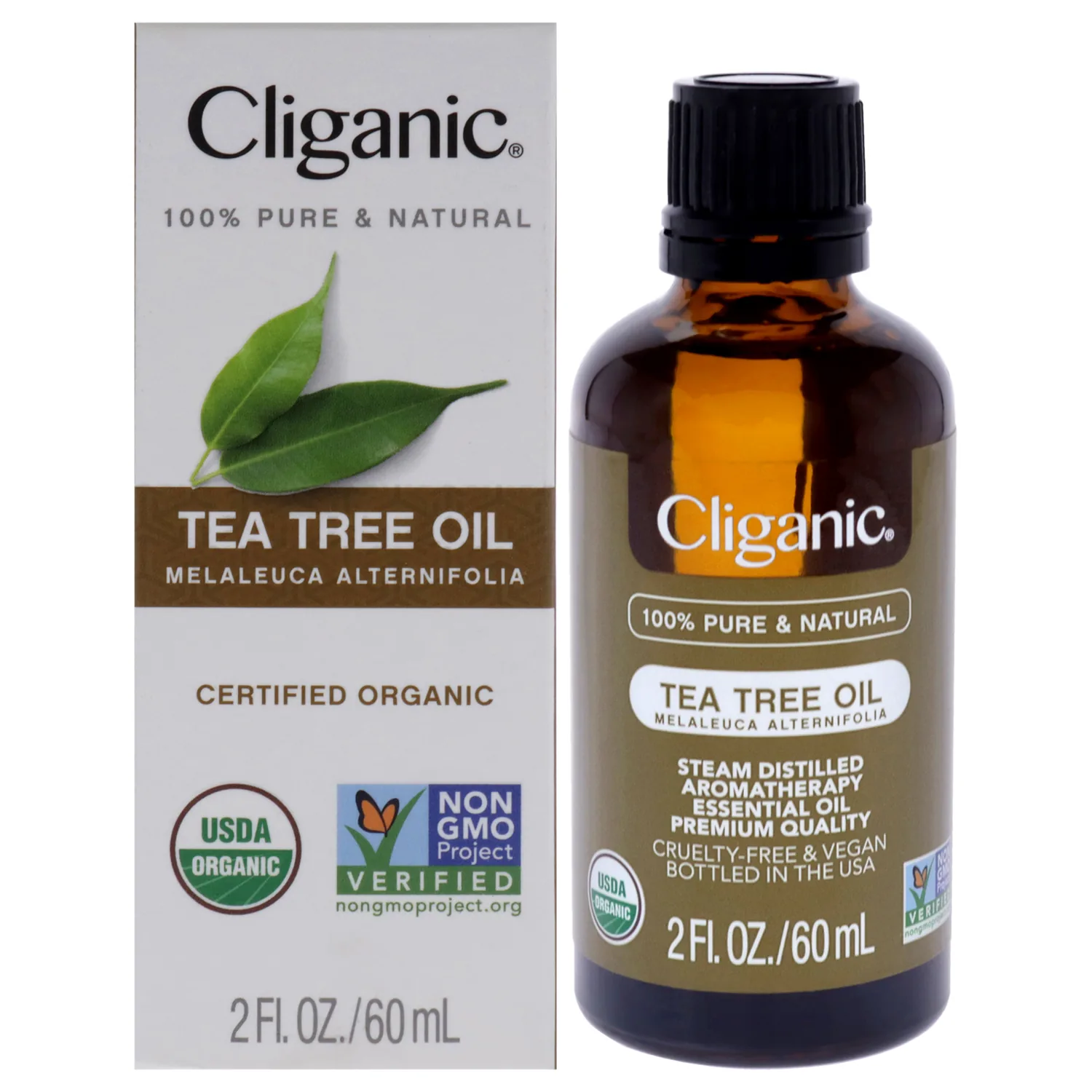 Cliganic Organic Tea Tree Essential Oil - 100% Pure Natural for Aromatherapy Diffuser | Non-GMO Verified (Packaging May Vary)