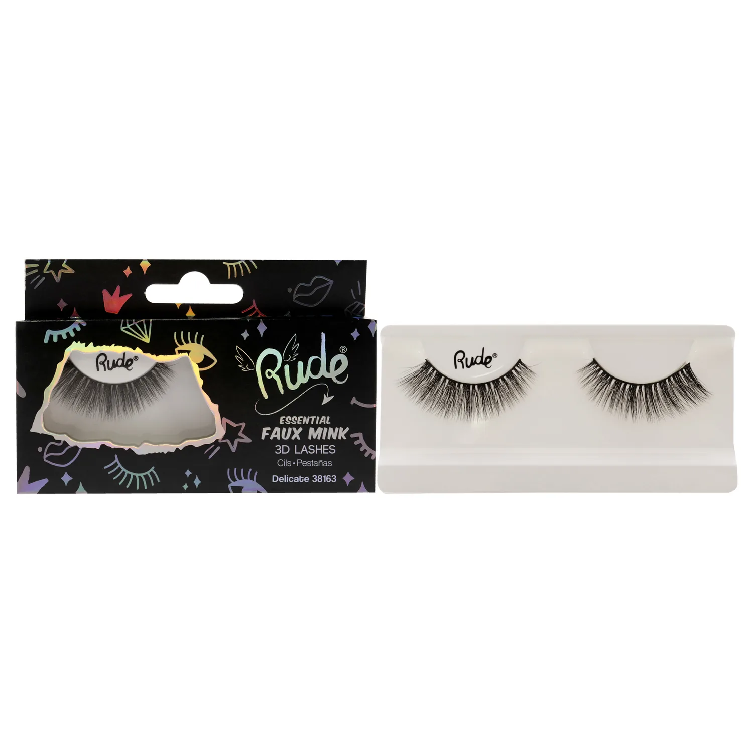 Rude Cosmetics Essential Faux Mink 3D Lashes - Delicate Pair Women 1 Pc