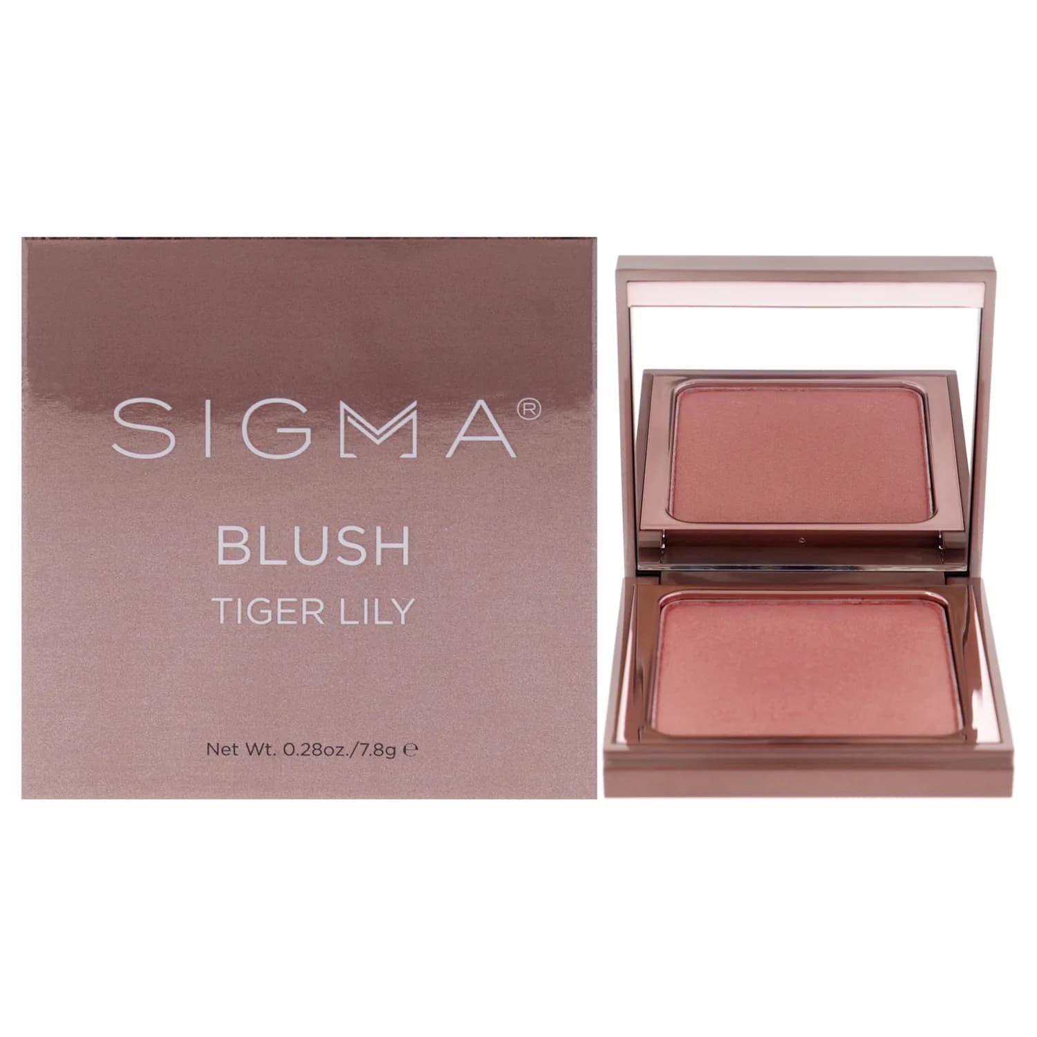 Sigma Beauty Peachy Gold Metallic Blush Palette - Long Lasting Blush Pressed Powder - Gluten Free, Cruelty Free, Vegan Makeup Palette - Tiger Lily