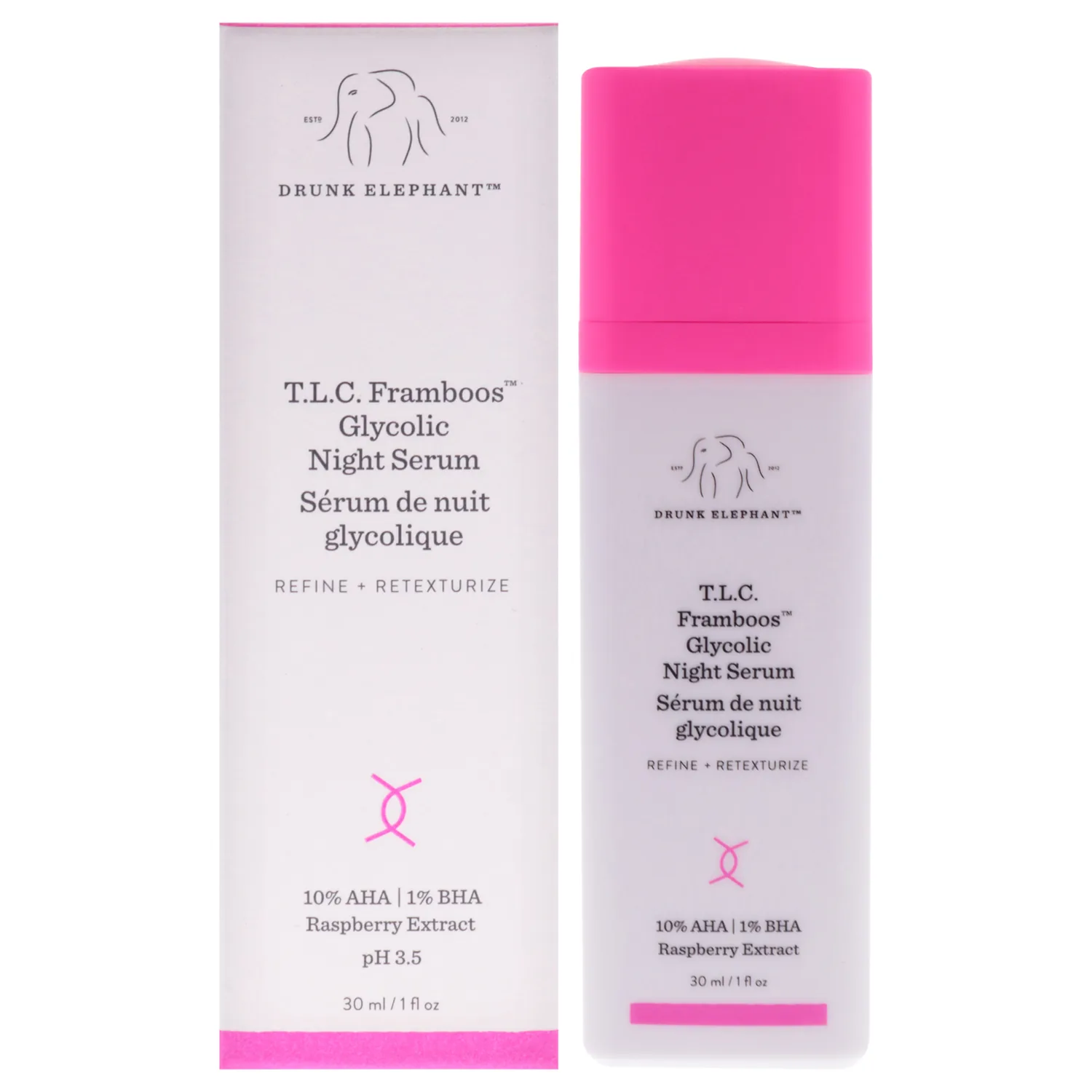 Drunk Elephant T.L.C. Framboos Glycolic Night Serum 30ml / 1 oz