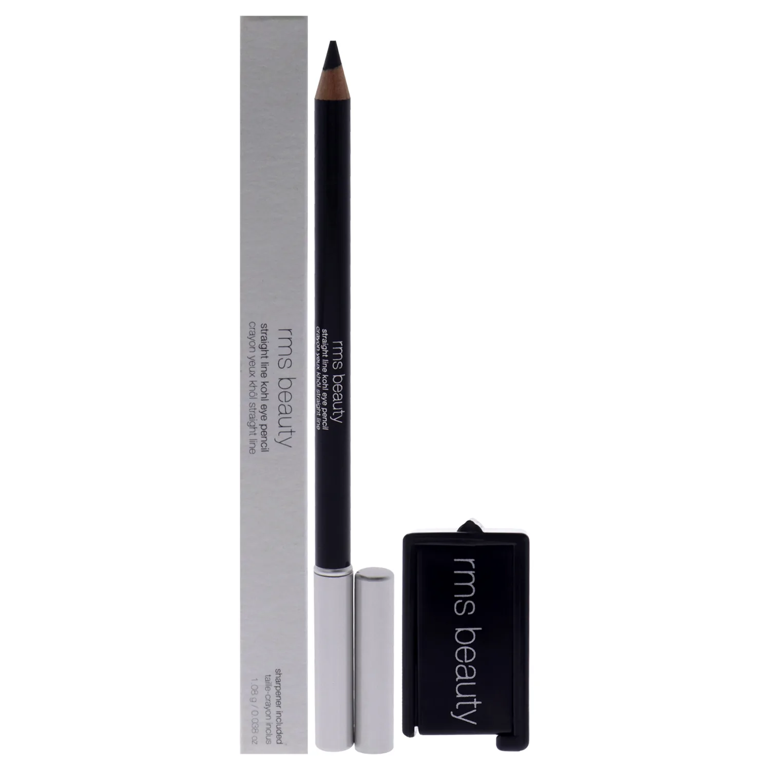 RMS Beauty Straight Line Kohl Eye Pencil – Waterproof, Creamy, Long-Lasting, Smudge-Proof, Intense Rich Color, Natural Ingredients, Twist-Up, 0.04 oz