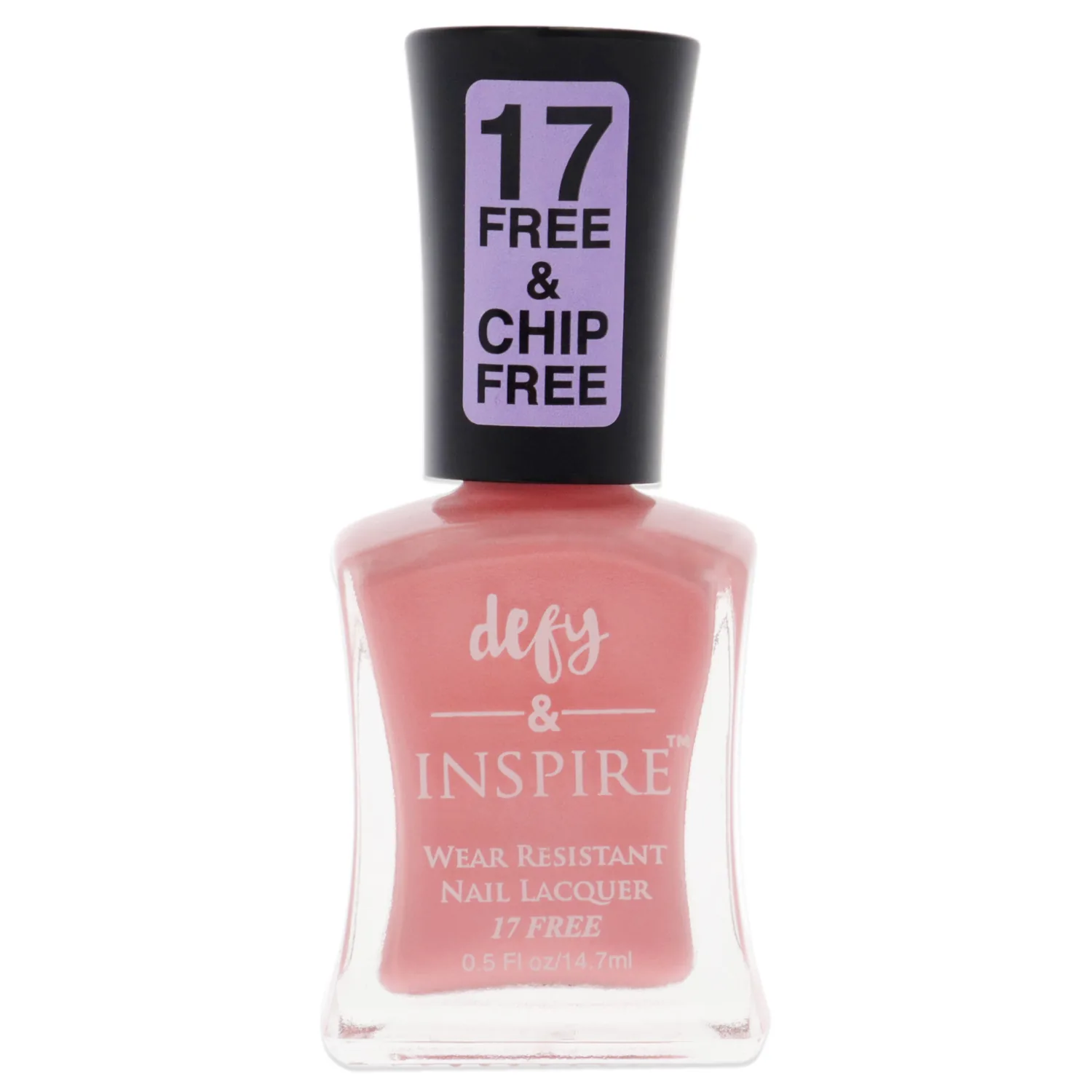 defy & Inspire Vitamin Infused Nail Polish, Just Peachy - Long Lasting Glaze Polish For Stronger Nails - Infused With Calcium, Vitamin A, and Biotin - A Healthy, Chip-Free Mani - 0.34 oz