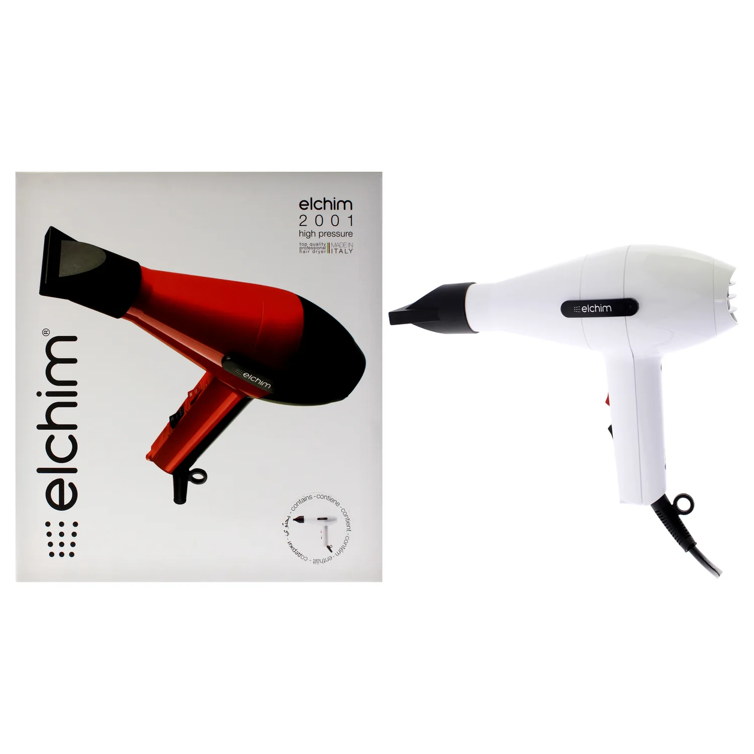 Elchim 2001 High Pressure White Hair Dryer