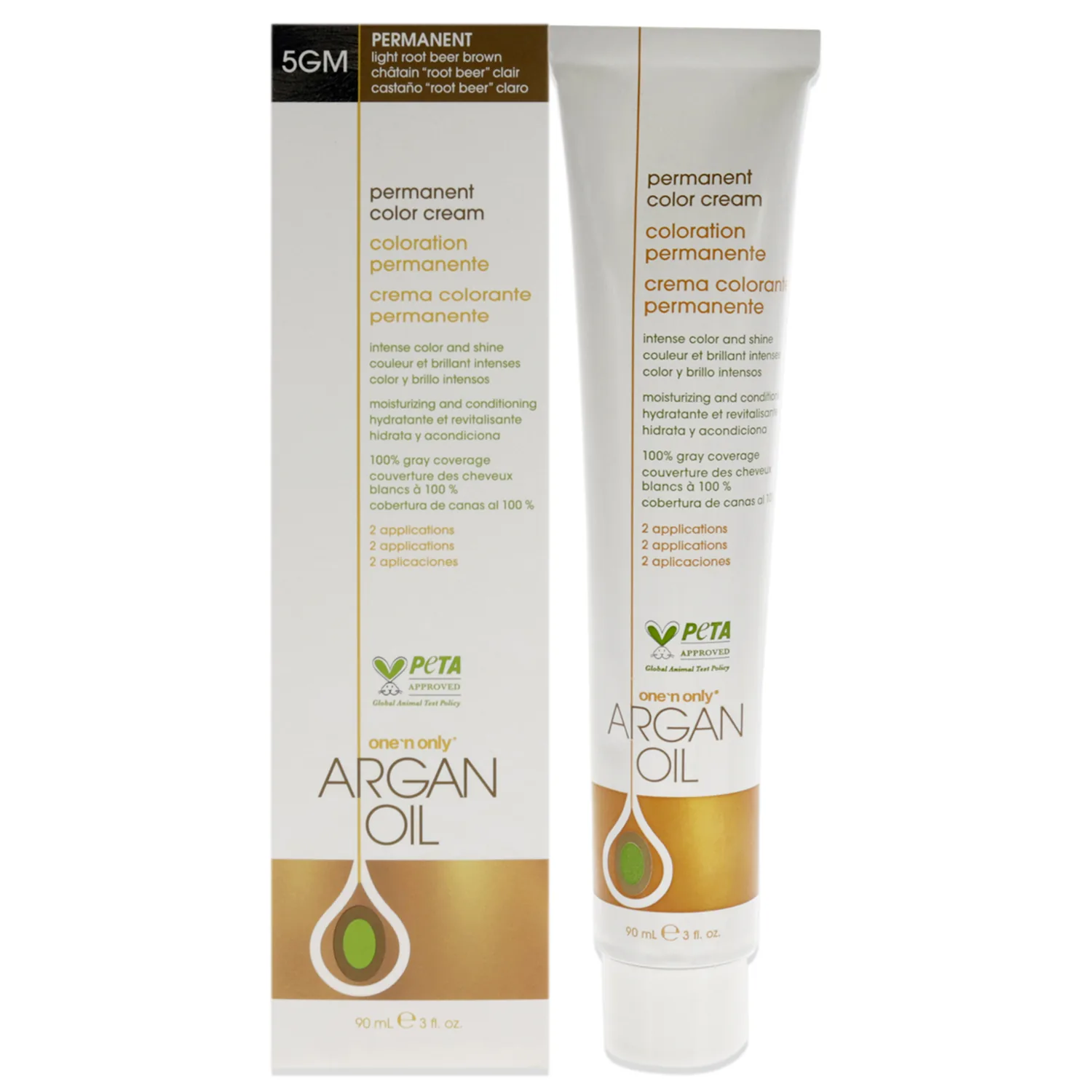 One 'n Only Argan Oil Permanent Color Cream - 5GM Light Root Beer Brown 3 oz