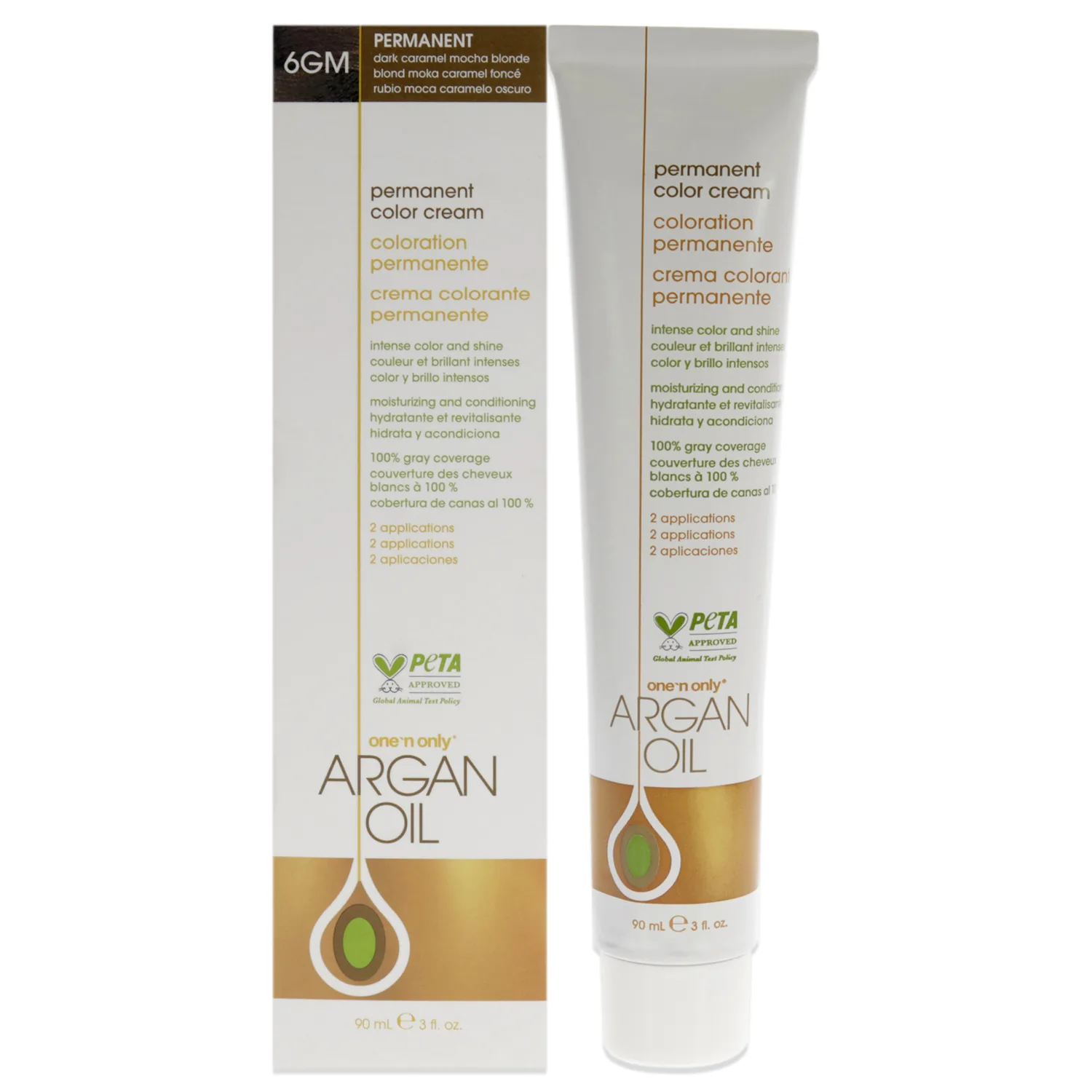 One n Only Argan Oil Permanent Color Cream - 6GM Dark Caramel Mocha Blonde 3 oz