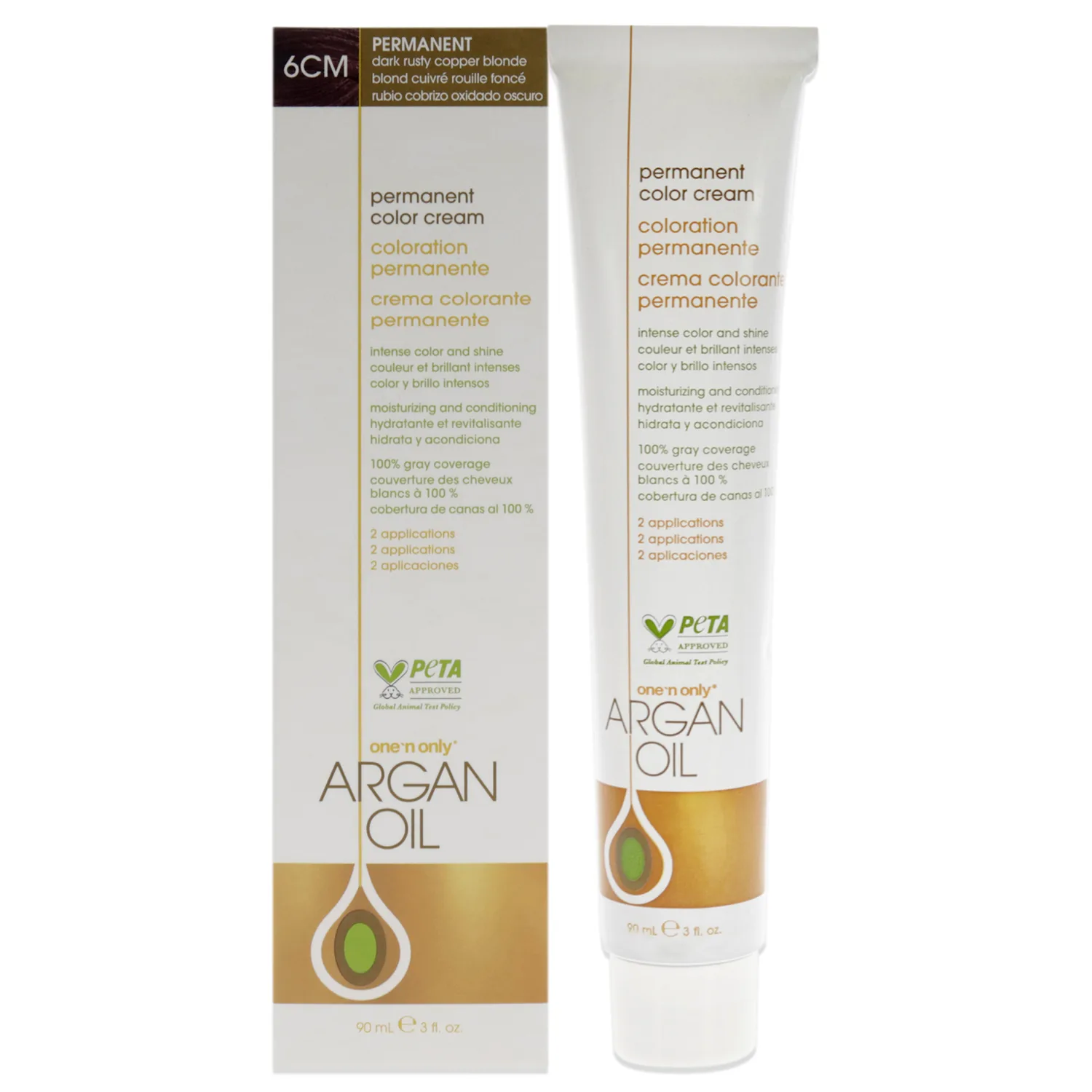 One 'n Only Argan Oil Permanent Color Cream - 6CM Dark Rusty Copper Blonde 3 oz