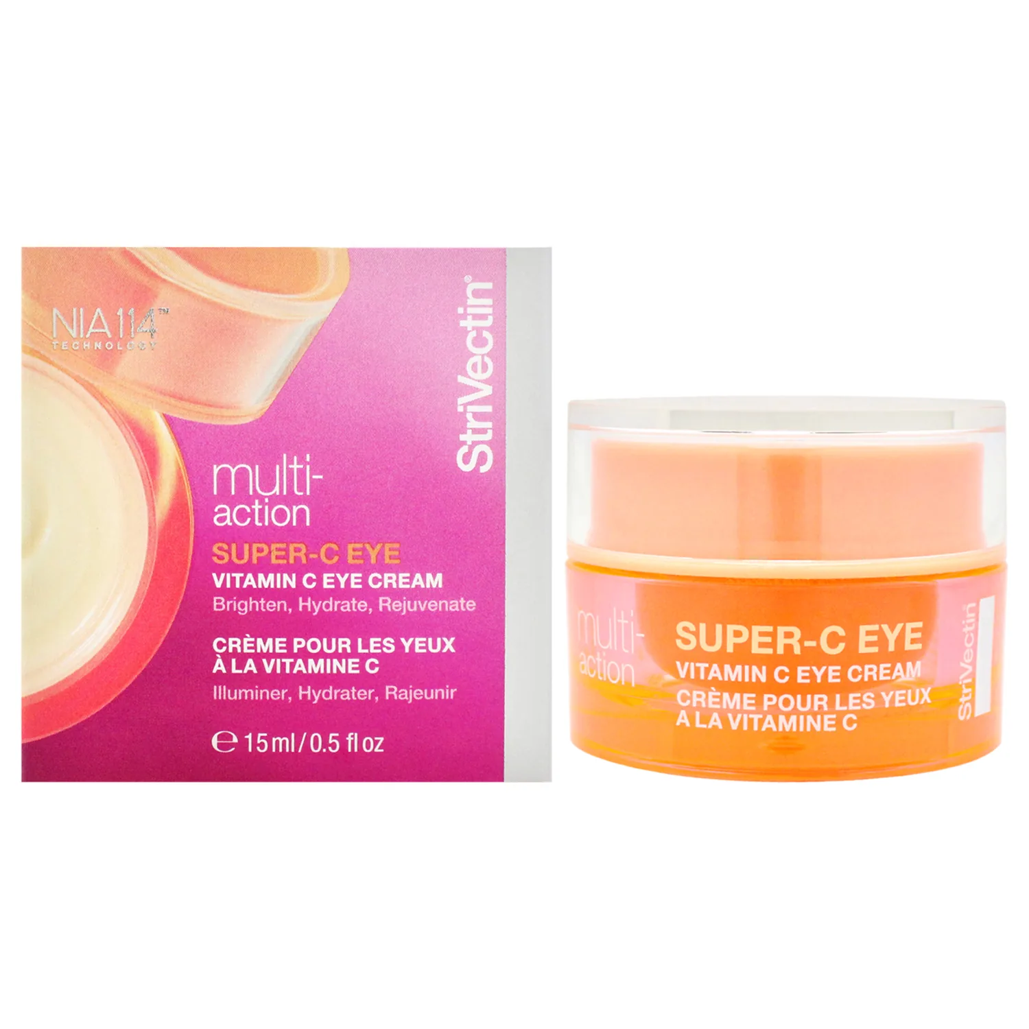 StriVectin Super-C Eye Vitamin C Eye Cream, Brightening and Firming, Boost Skin Dullness with Hyaluronic Acid, 0.51 Oz