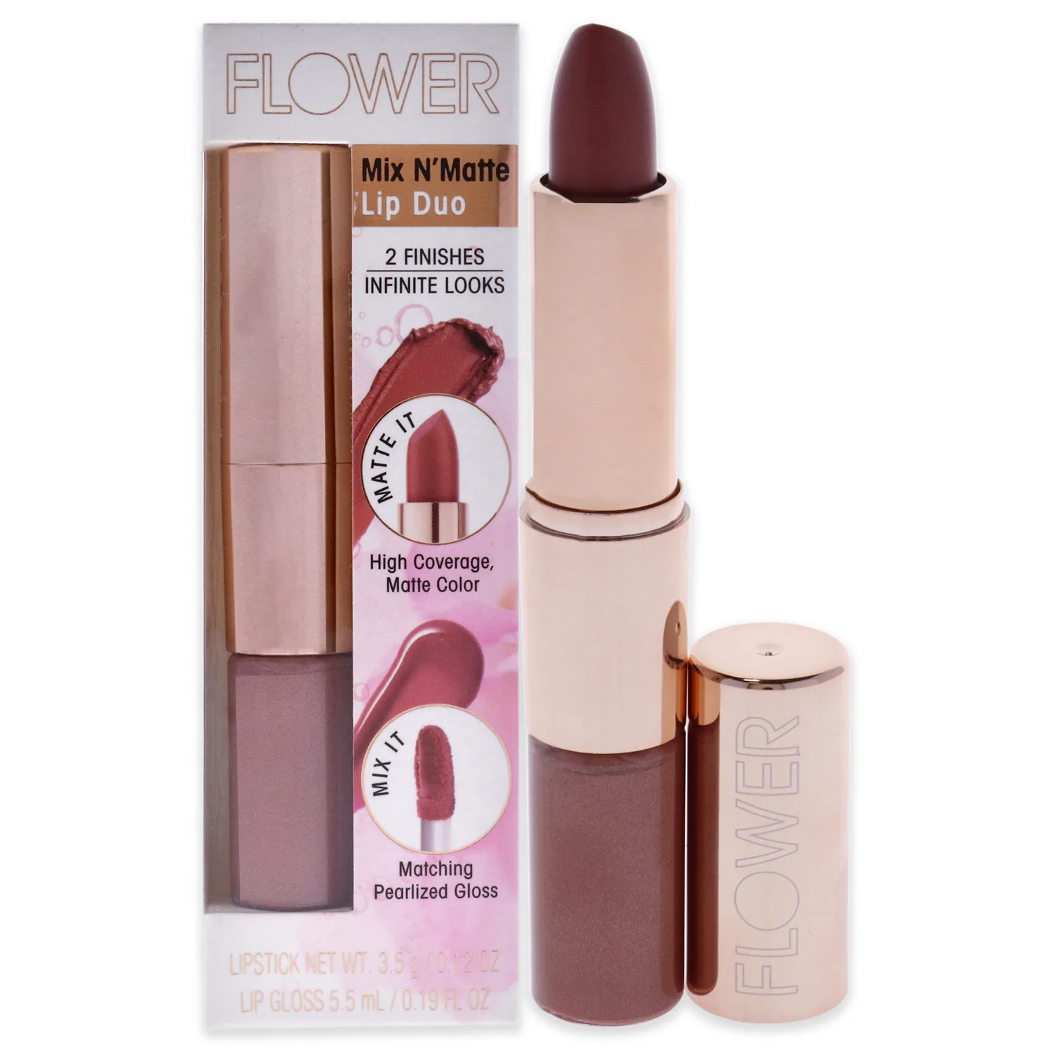Flower Beauty Mix N' Matte Lip Duo - Honey Nude 4ml / 0.12 oz