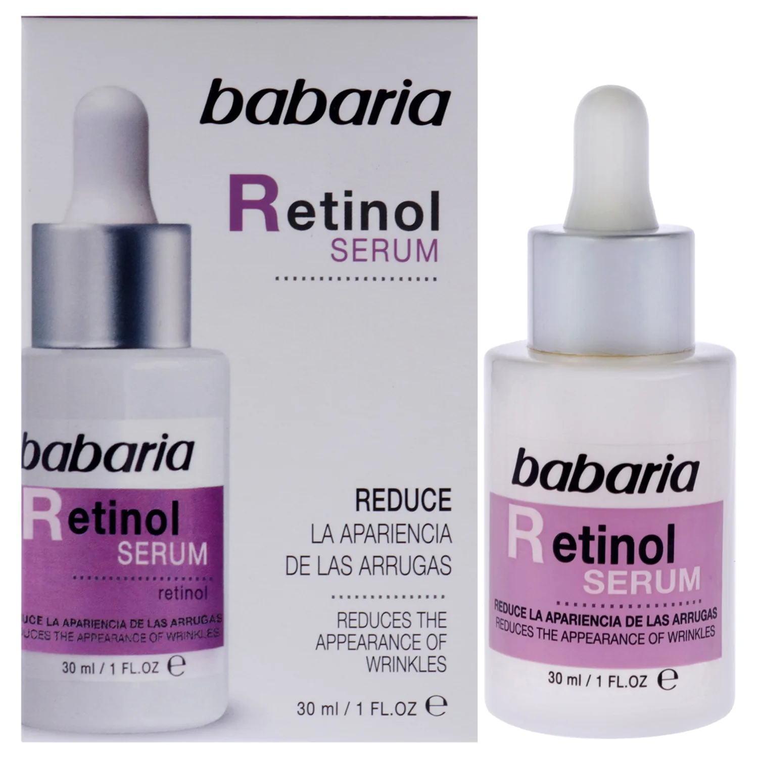 Babaria Retinol Face Serum, 1 oz - Facial Moisturizer for Skin Care - Anti Aging Serum to Reduce Appearance of Wrinkles - Improves Firmness and Elasticity - Light, Fast-Absorbing, Vegan Formula