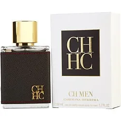 Carolina Herrera Ch Fragrance For Men - Amber Scent Of Leathery Wood And Adventure - Begins With The Warmth Of Wood And Smooth Touch Of Leather - Recommended For Evening Wear - Edt Spray - 3.4 Oz