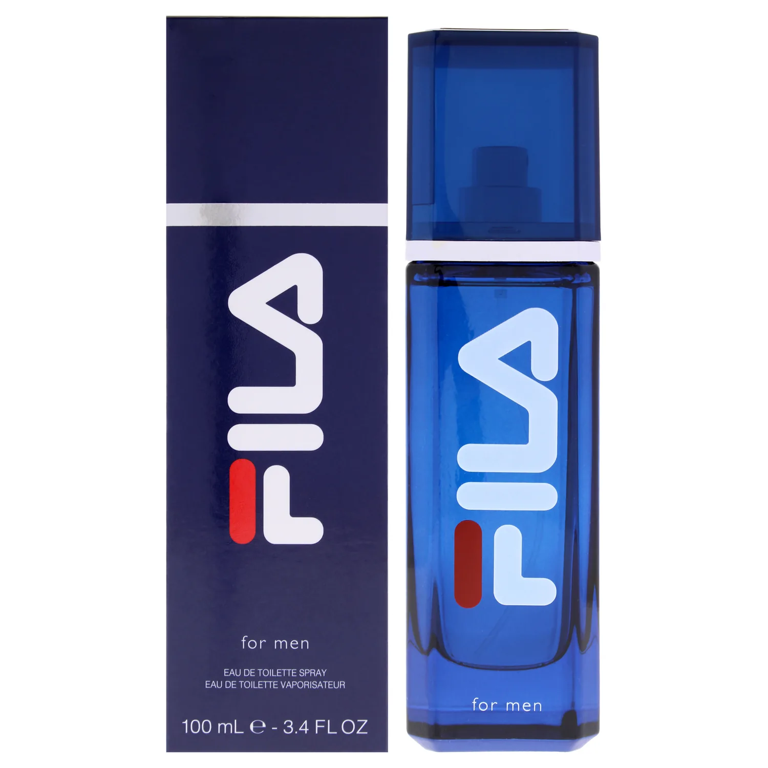 FILA Eau de Toilette for Men - Cool, Clean, Refreshing - A Classic Cologne For Men - Extra Strength, Long Lasting Scent Payoff - Trendy, Rectangular, Streamlined, Portable Bottle Design - 3.4 oz