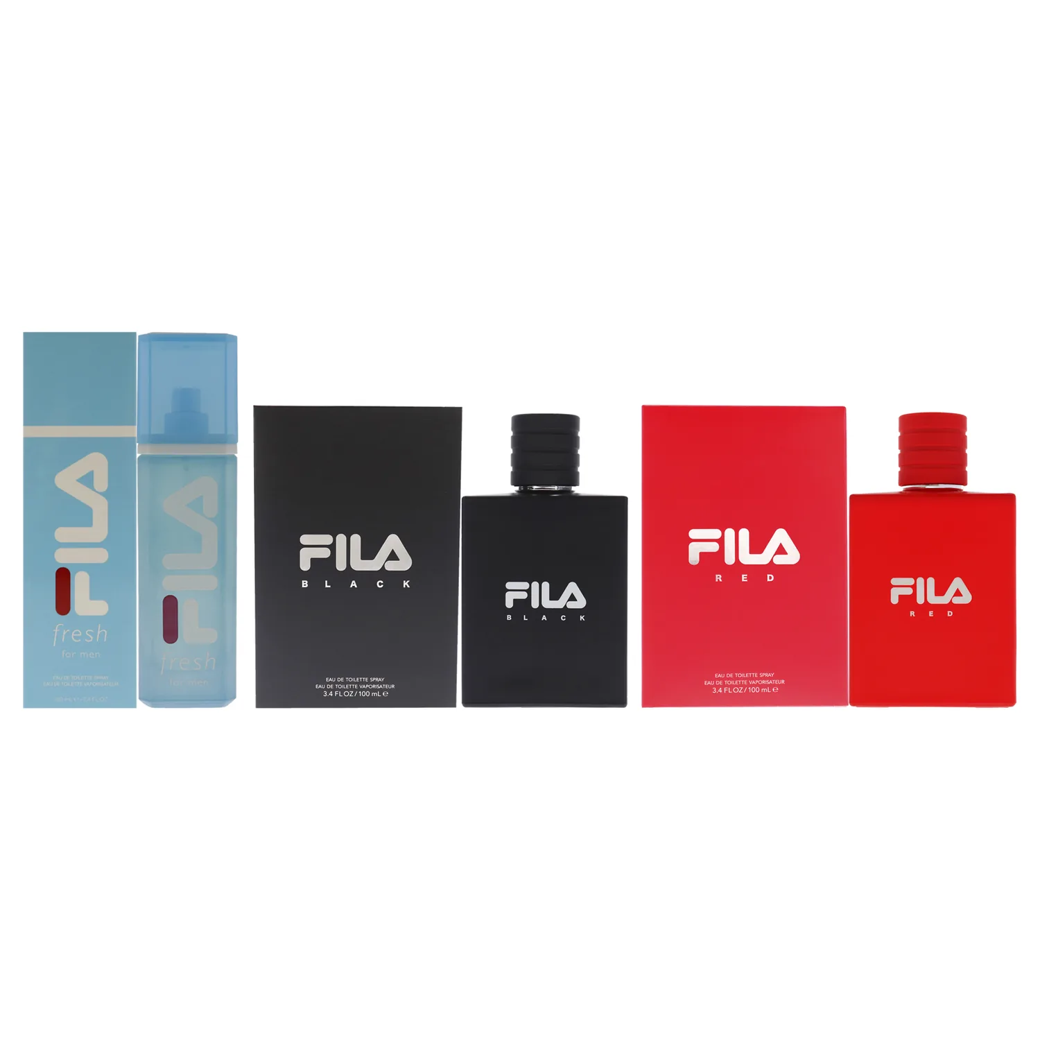 Fila 3 Pc Kit Fragrance Gift Set 100ml / 3.4 oz for Men
