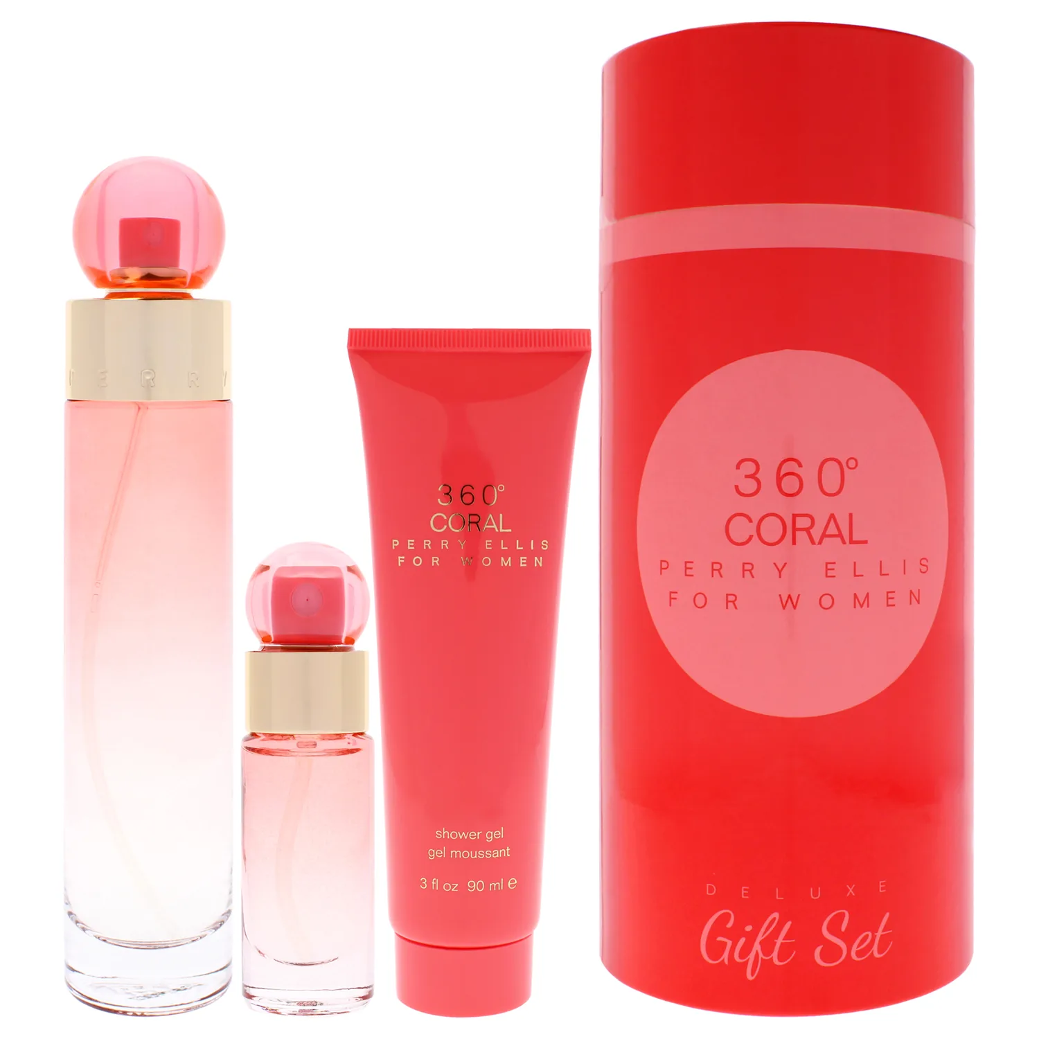 Perry Ellis 360 Coral Bath & Body Gift Set 100ml / 3.4 oz / 3 pc for Women