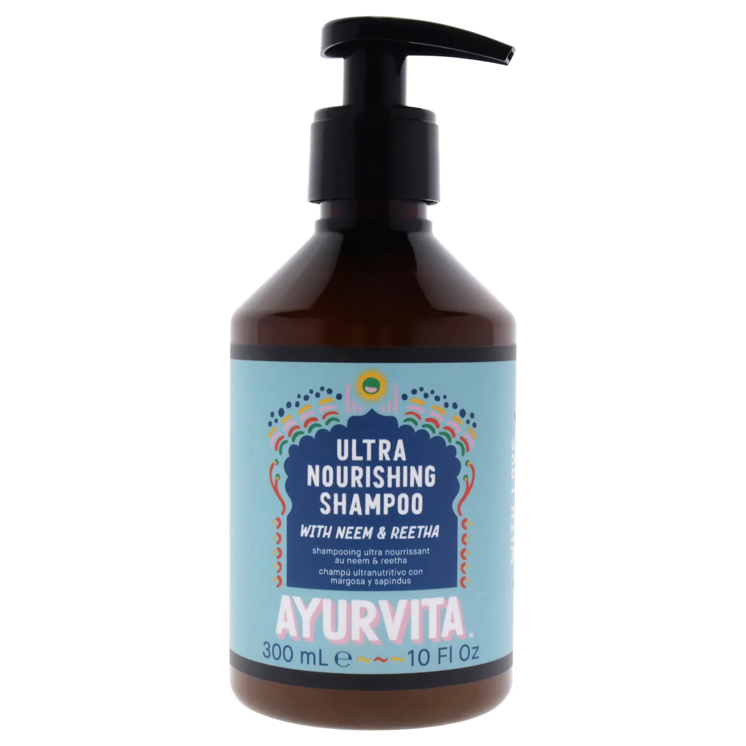 AyurVita Shampoo – Daily Nourishing Shampoo – Neem and Reetha Infused – Suitable For All Hair Types - Moisturizing, Strengthening & Lightweight Protection – Best Hair Growth Formula - 10 fl oz