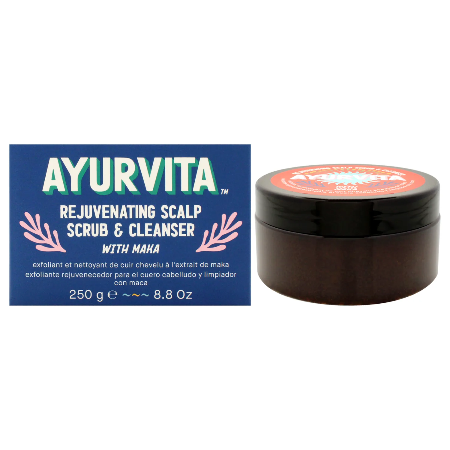 AyurVita Rejuvenating Scalp Scrub and Cleanser with Maka 8.8 oz