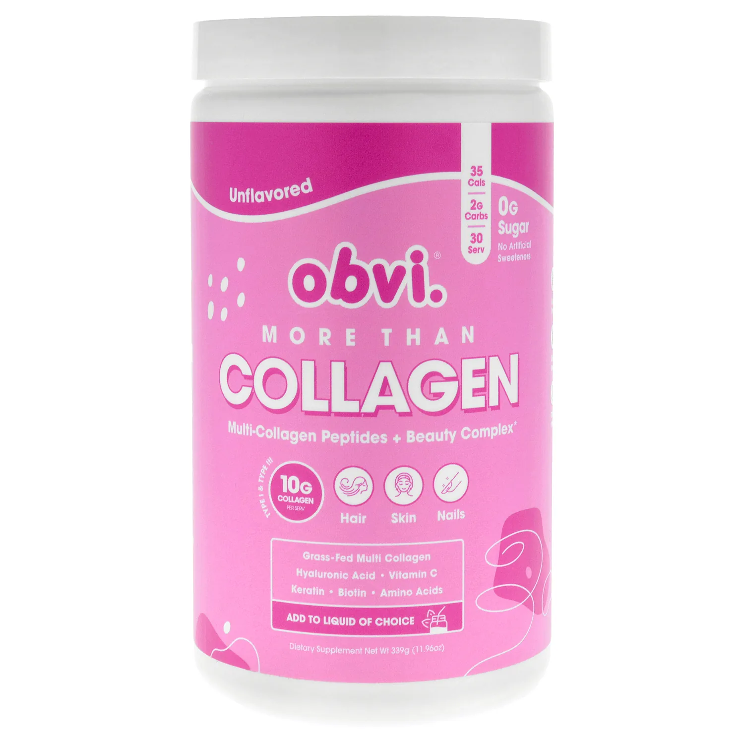 Obvi More Than Collagen - Unflavored Dietary Supplement 11.96 oz