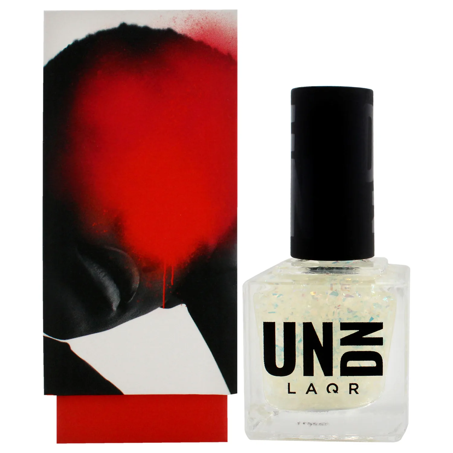 UN/DN Vegan Nail Polish - Deep Breath - Clear Glitter Nail Polish - Fingernail Polish for Women and Men - Long Lasting, Cruelty Free - 0.5 oz