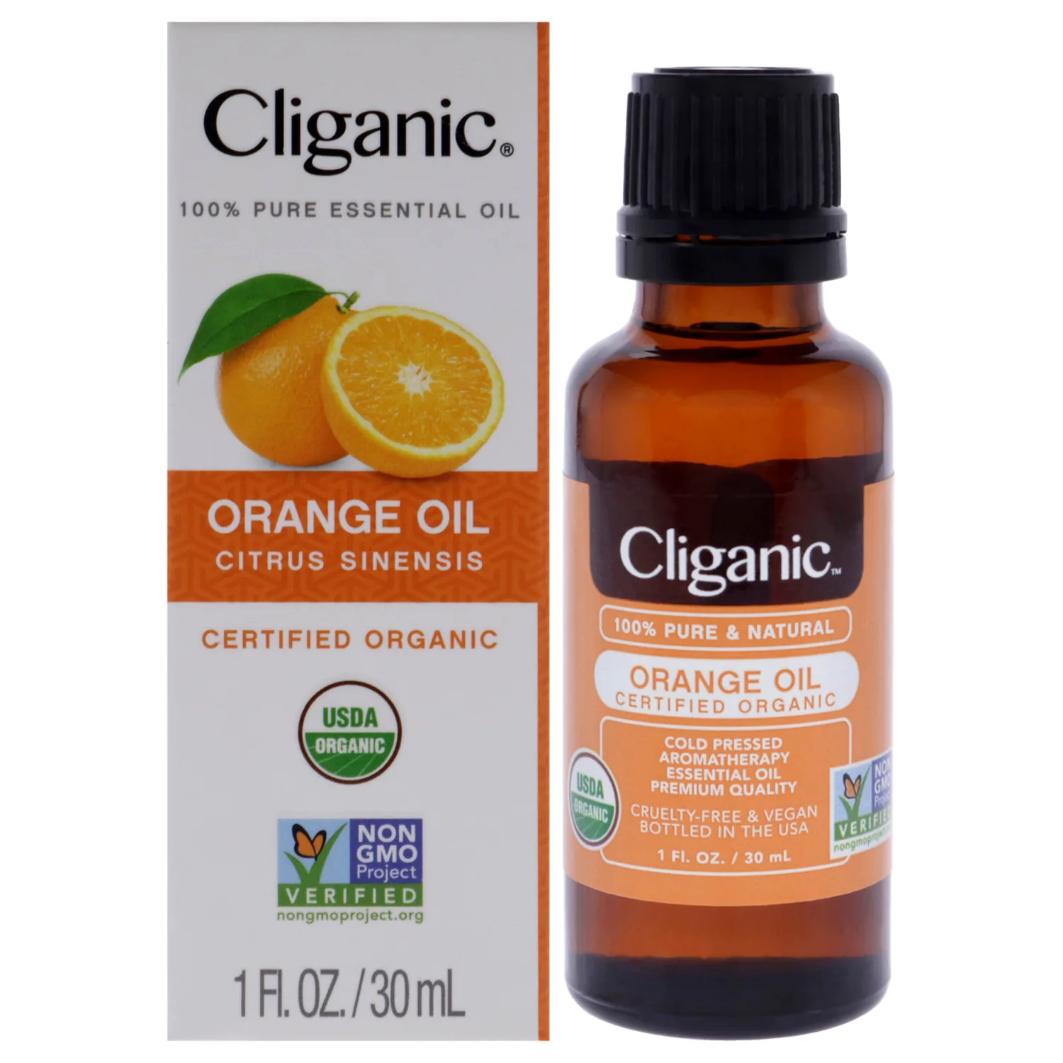 Cliganic Organic Sweet Orange Essential Oil 1 oz