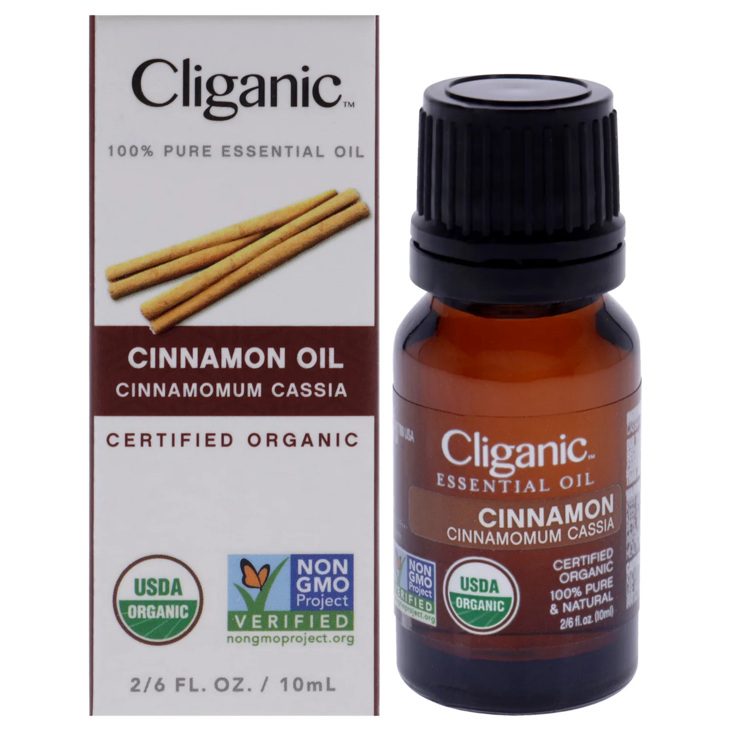 Cliganic Organic Cinnamon Cassia Essential Oil 10ml / 0.33 oz