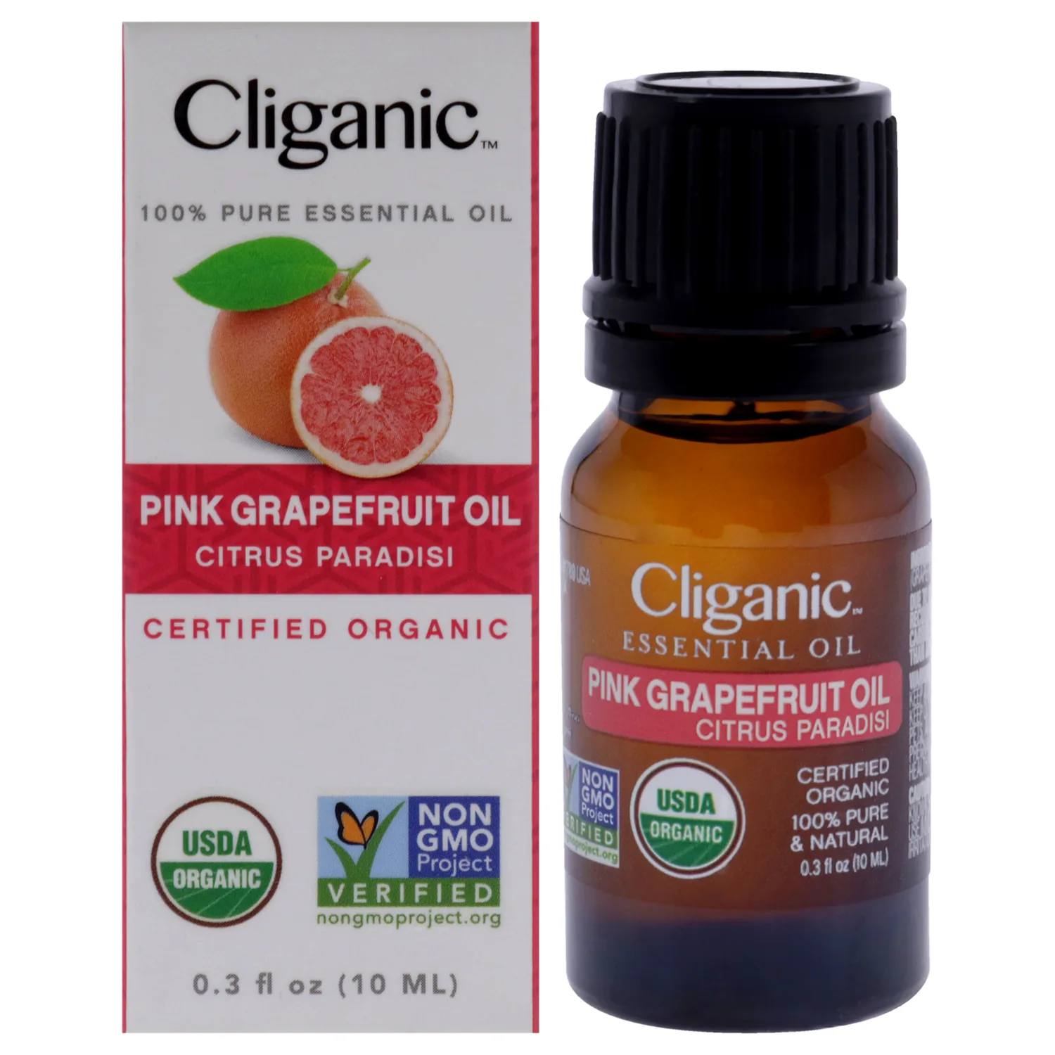 Cliganic Organic Pink Grapefruit Essential Oil 10ml / 0.33 oz