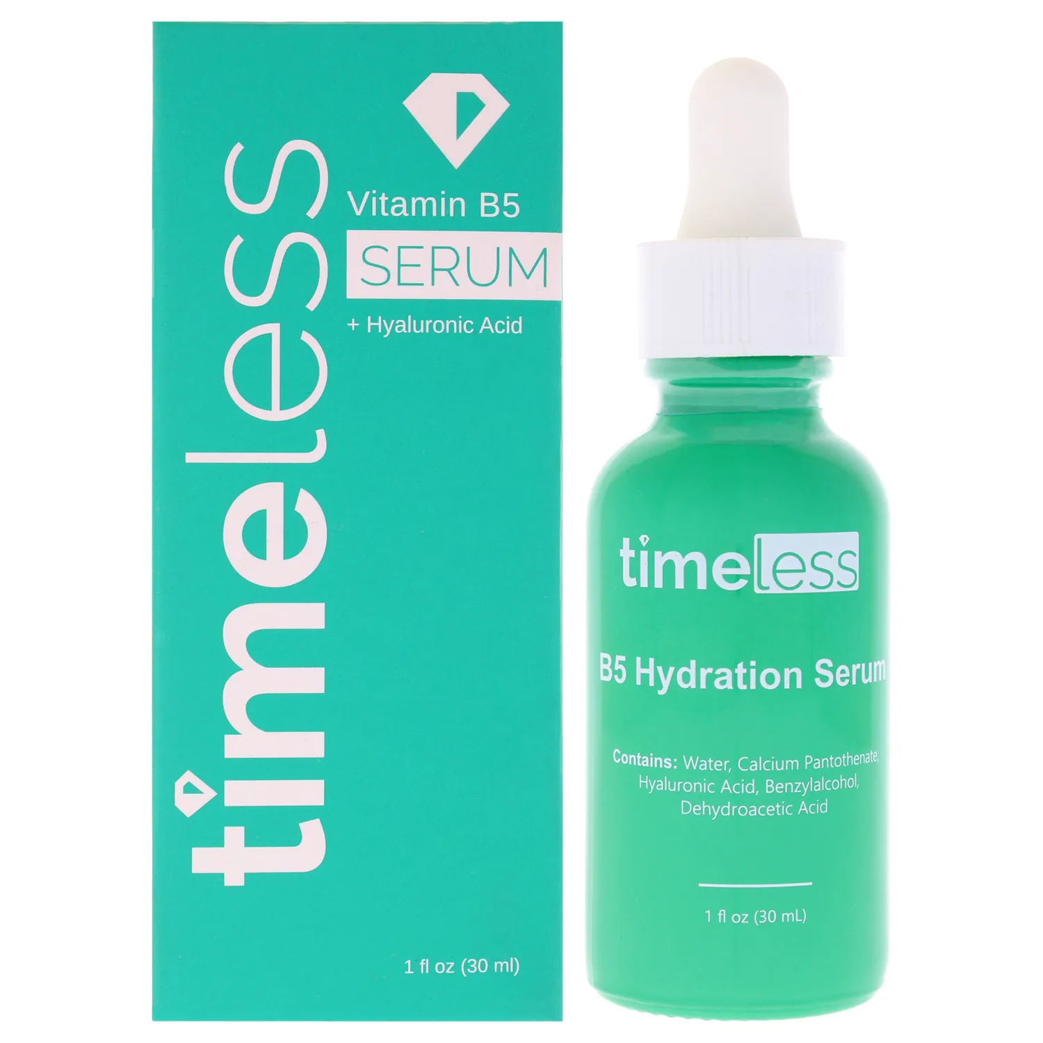 Timeless Skin Care Vitamin B5 Serum - Hydrating Face Serum with Hyaluronic Acid - Oil-Free - for Oily Skin - Fragrance-Free - 1 oz