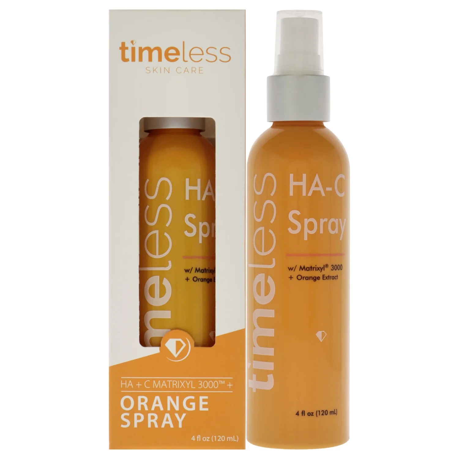 Timeless Skin Care HA Matrixyl 3000 with Orange Spray - Skin Mist with Hyaluronic Acid - Fragrance-Free Hydrating Face Spray - Soothing Matrixyl Skin Care Mist - 4 oz