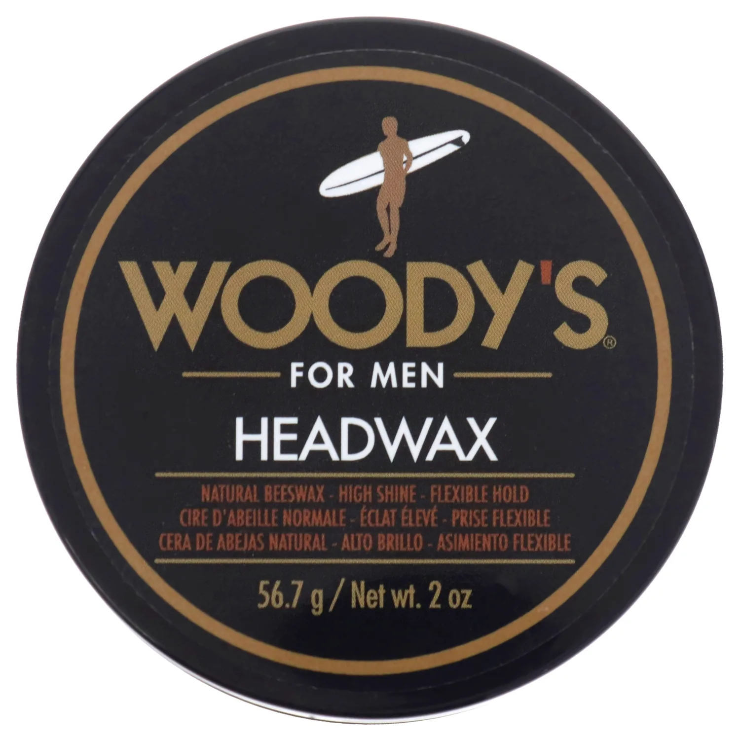 Woody's Headwax Styling Pomade for Men, Flexible Hold, High Shine, with Natural Beeswax, Non-stiff, Non-Sticky, Moldable, For all Hair Types, Travel-size, 2 oz./ 1-pack