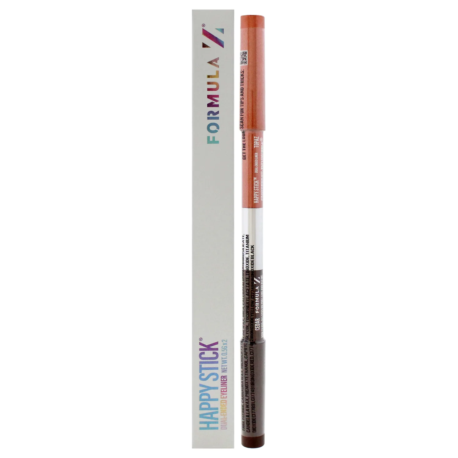 Formula Z Happy Stick Eyeliner - Tug Free Eyeliner Pencil with Vitamin E - Long Lasting Eye Makeup - Vegan - Cedar-Topaz - 2 x 0.02 oz