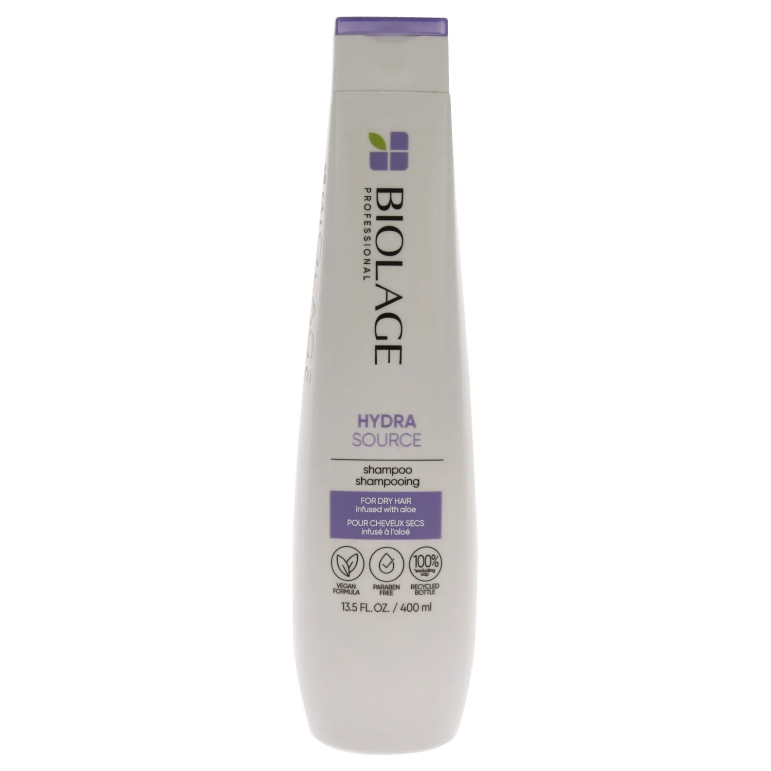 Biolage Hydra Source Shampoo - Softens & Adds Shine, For Dry Hair, Infused with Fermented Aloe & Micro-filtered Hyaluronic Acid, Vegan & Paraben-Free, 13.5 Fl Oz