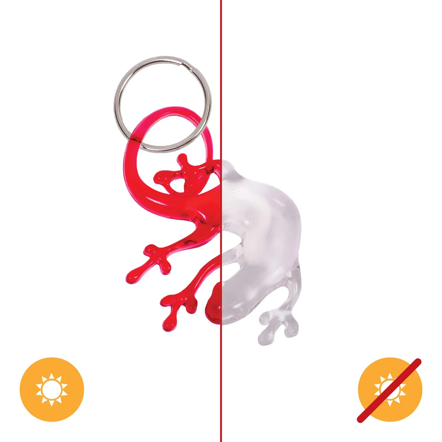 DelSol Color-Changing Key Chain Lizard - Red for Women