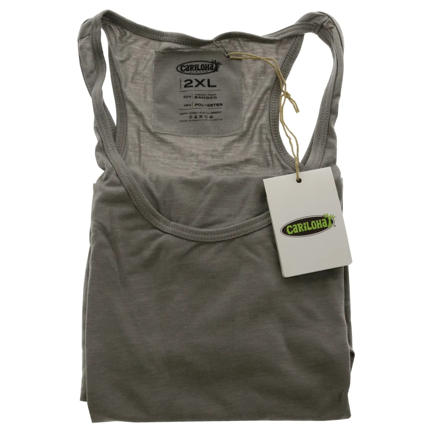 Cariloha Bamboo Racer Tank - Heather Gray for Women