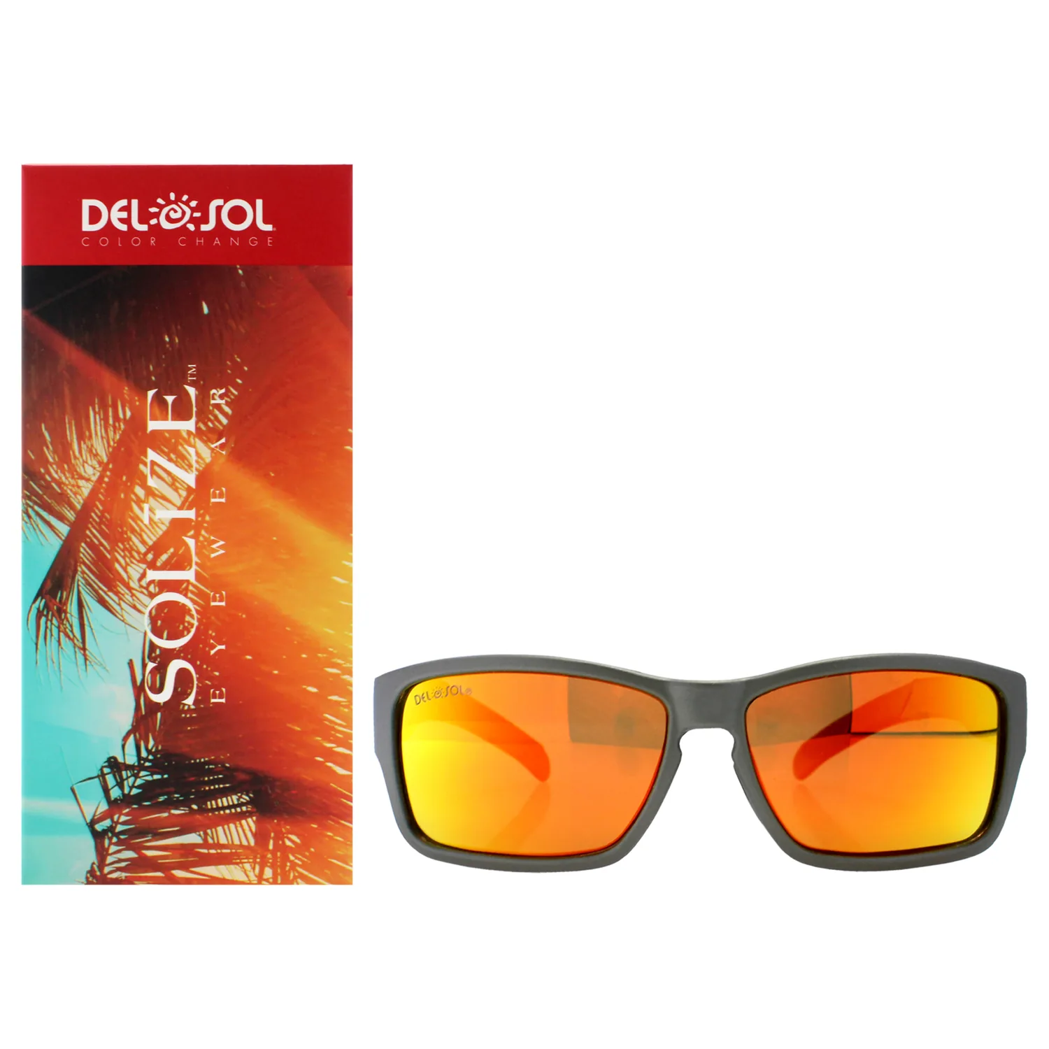 DelSol Solize Color-Changing Sunglasses - Island of Memories - Charcoal to Ebony for Unisex