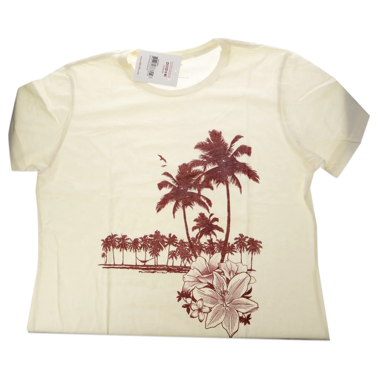 Del Sol Color Changing Boyfriend Tee - Palms and Floral Sunset for Women