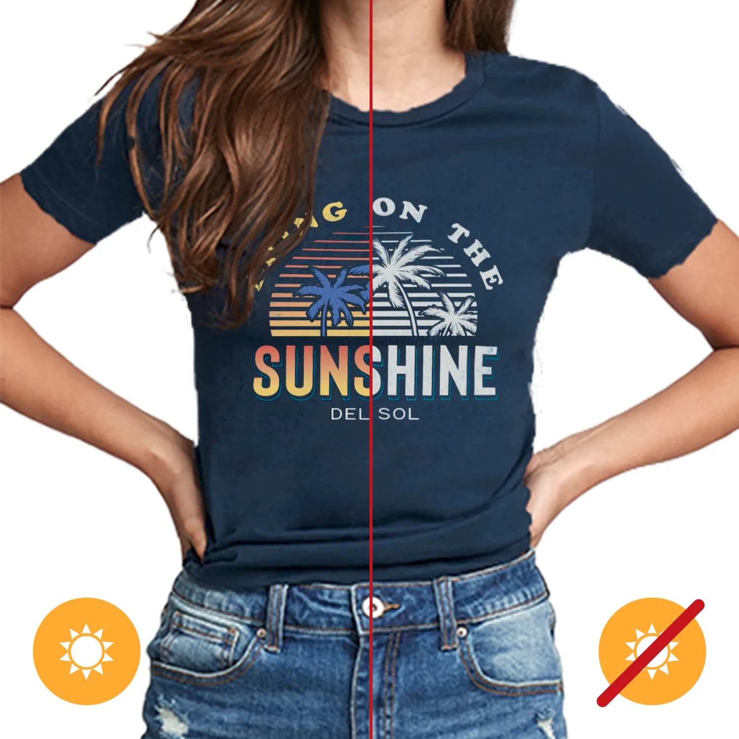 Del Sol Color Changing Boyfriend Tee - Bring On The Sunshine for Women