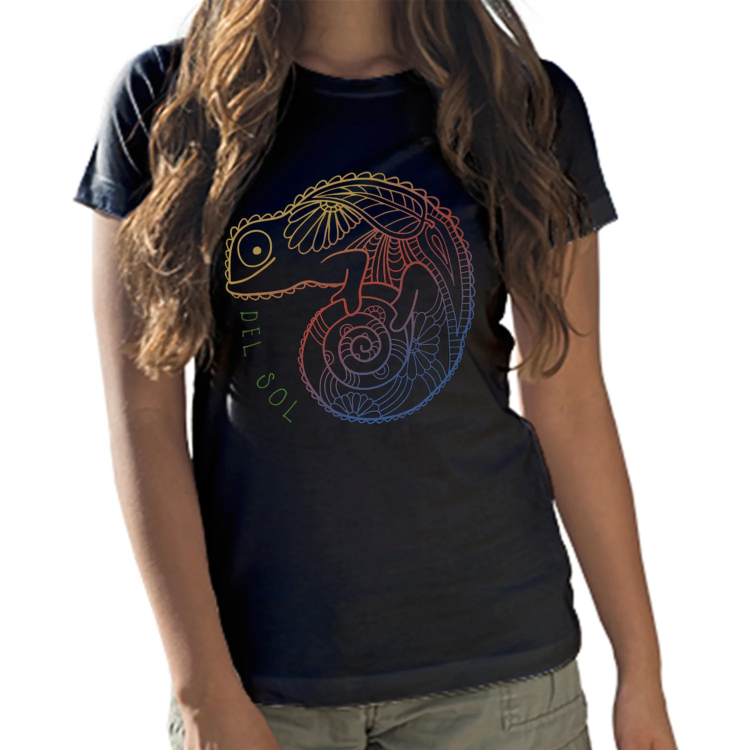 Del Sol Color Changing Crew Tee - Chameleon - Black for Women