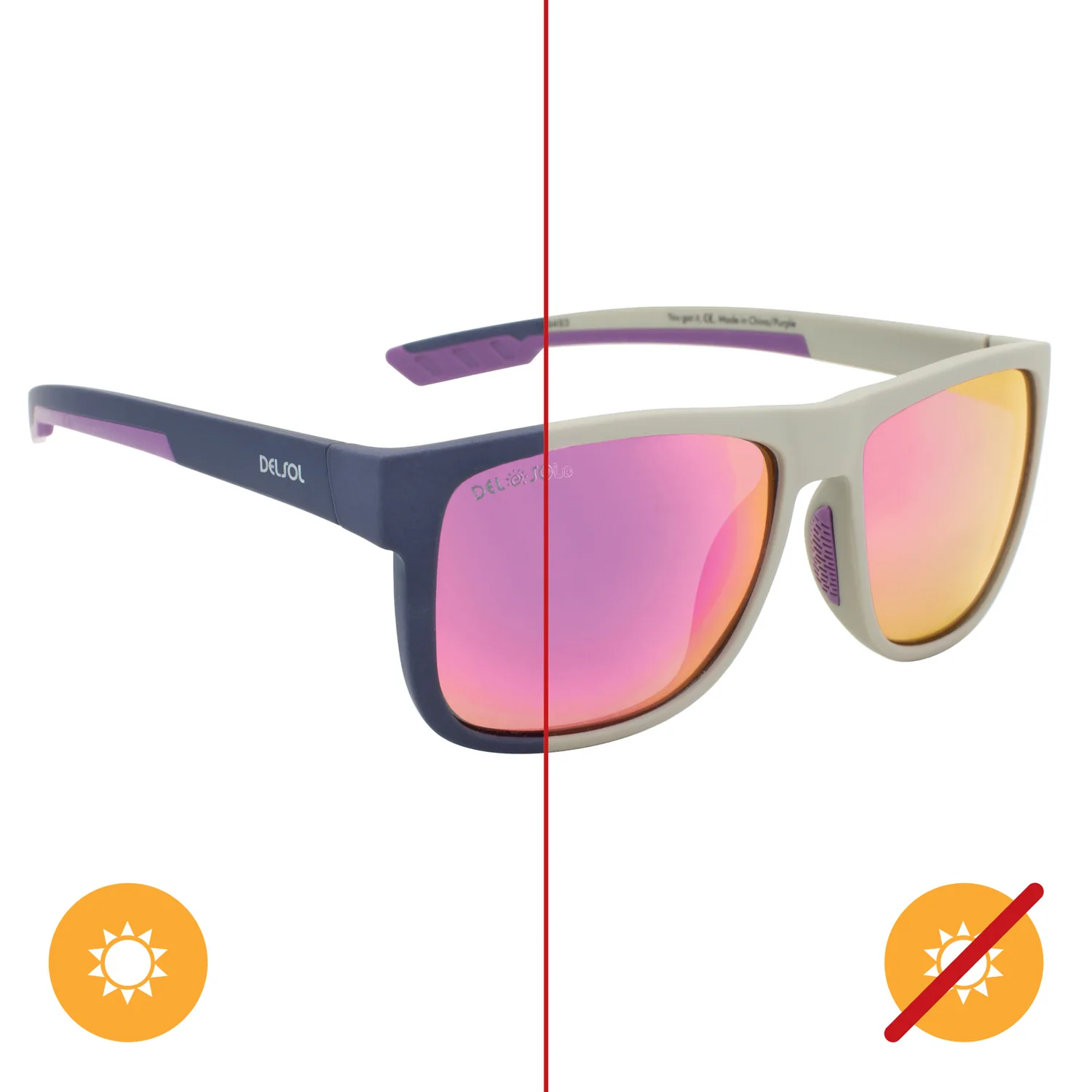 Del Sol Solize You Got It Color-Changing Sunglasses for Unisex