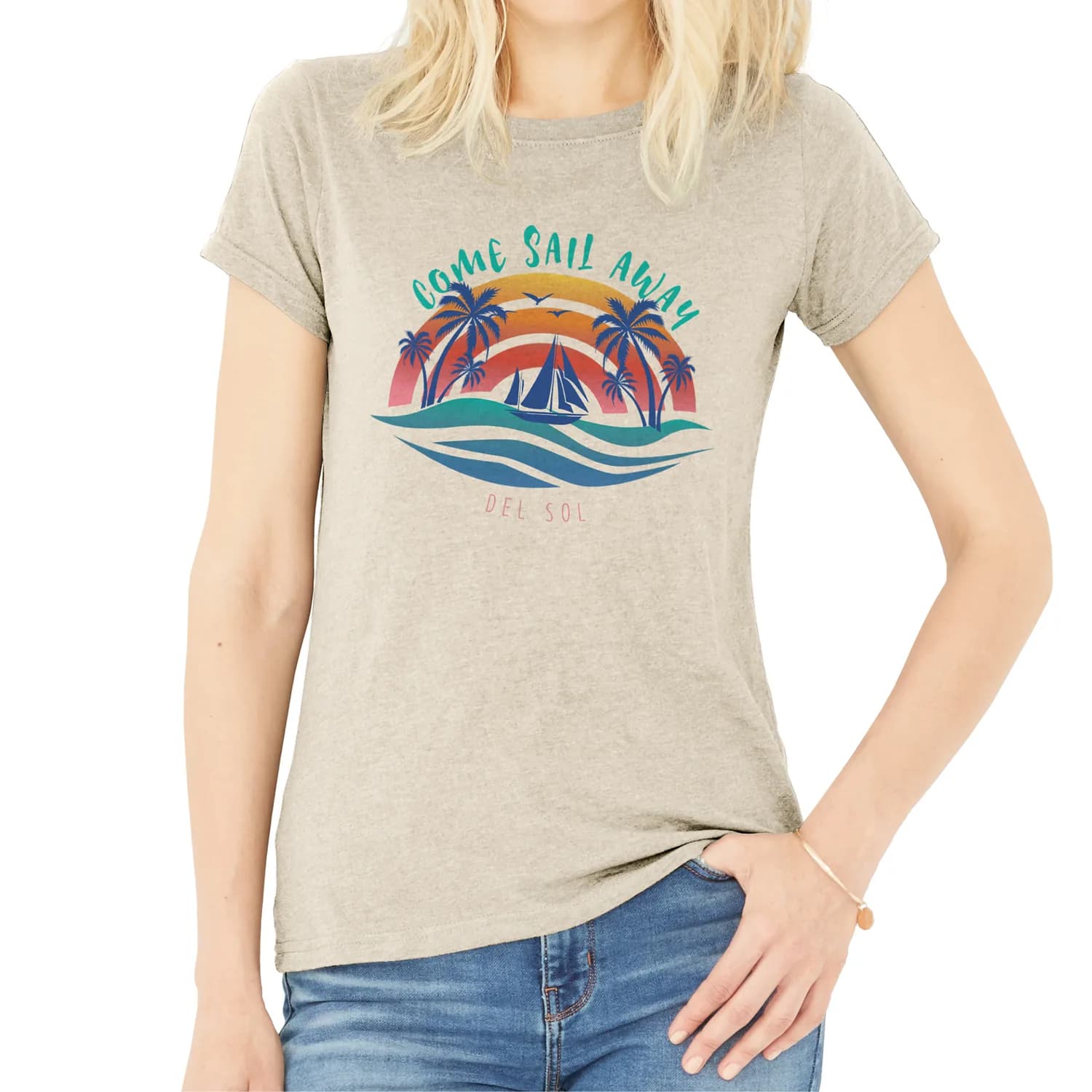 Del Sol Color Changing Boyfriend Tee - Come Sail Away for Women