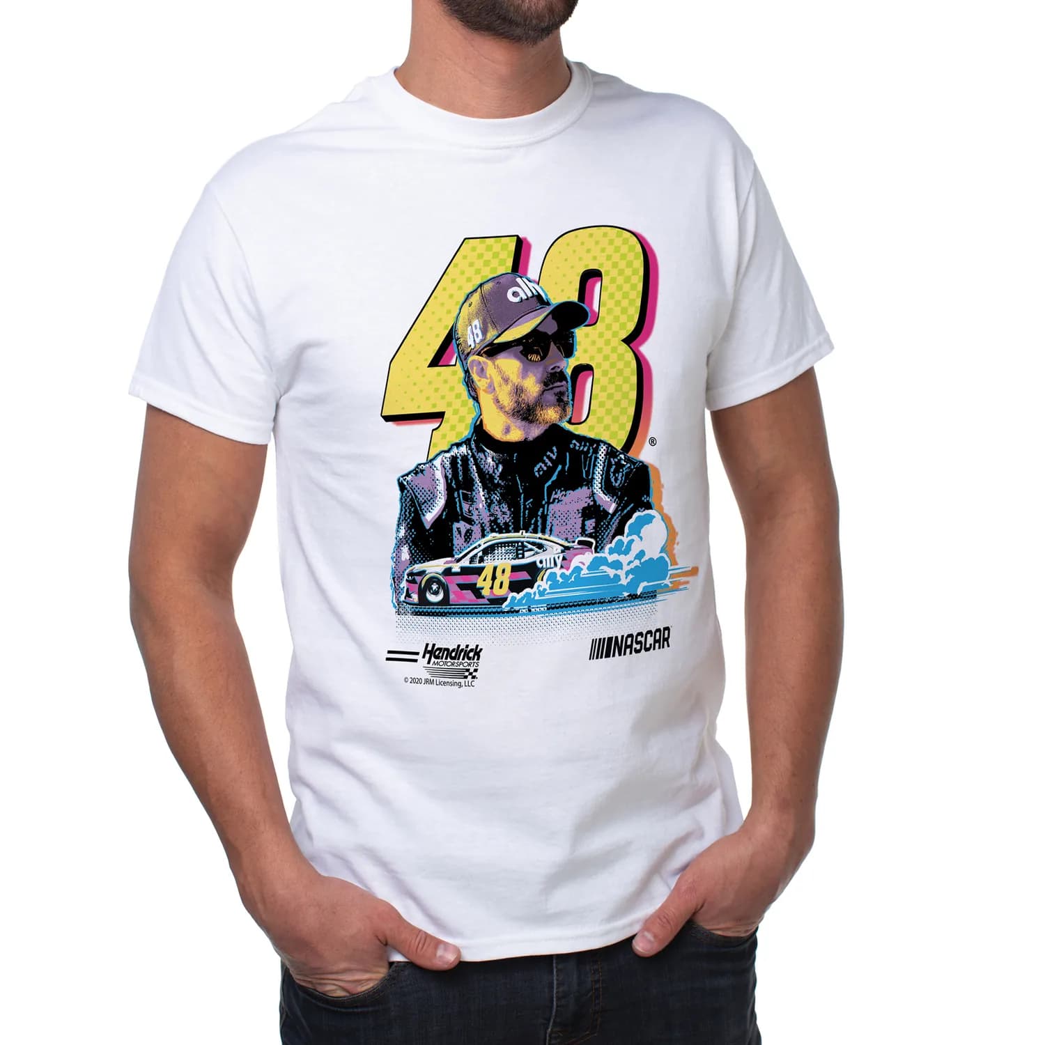 Del Sol Color-Changing Men's Jimmie Johnson Classic Crew T-Shirt, 100% Cotton