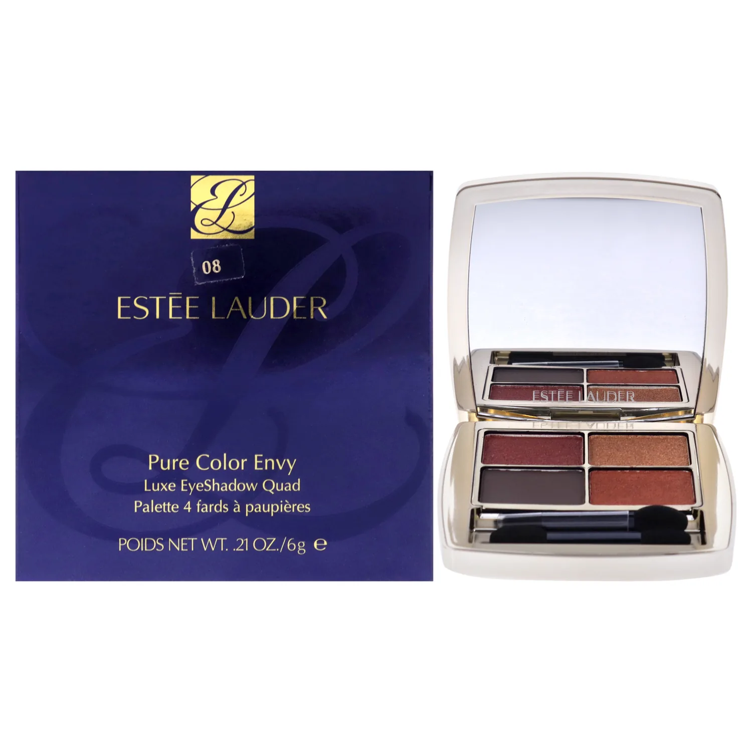 Estee Lauder Pure Color Envy Luxe - 08 Wild Earth Eyeshadow Quad 0.21 oz