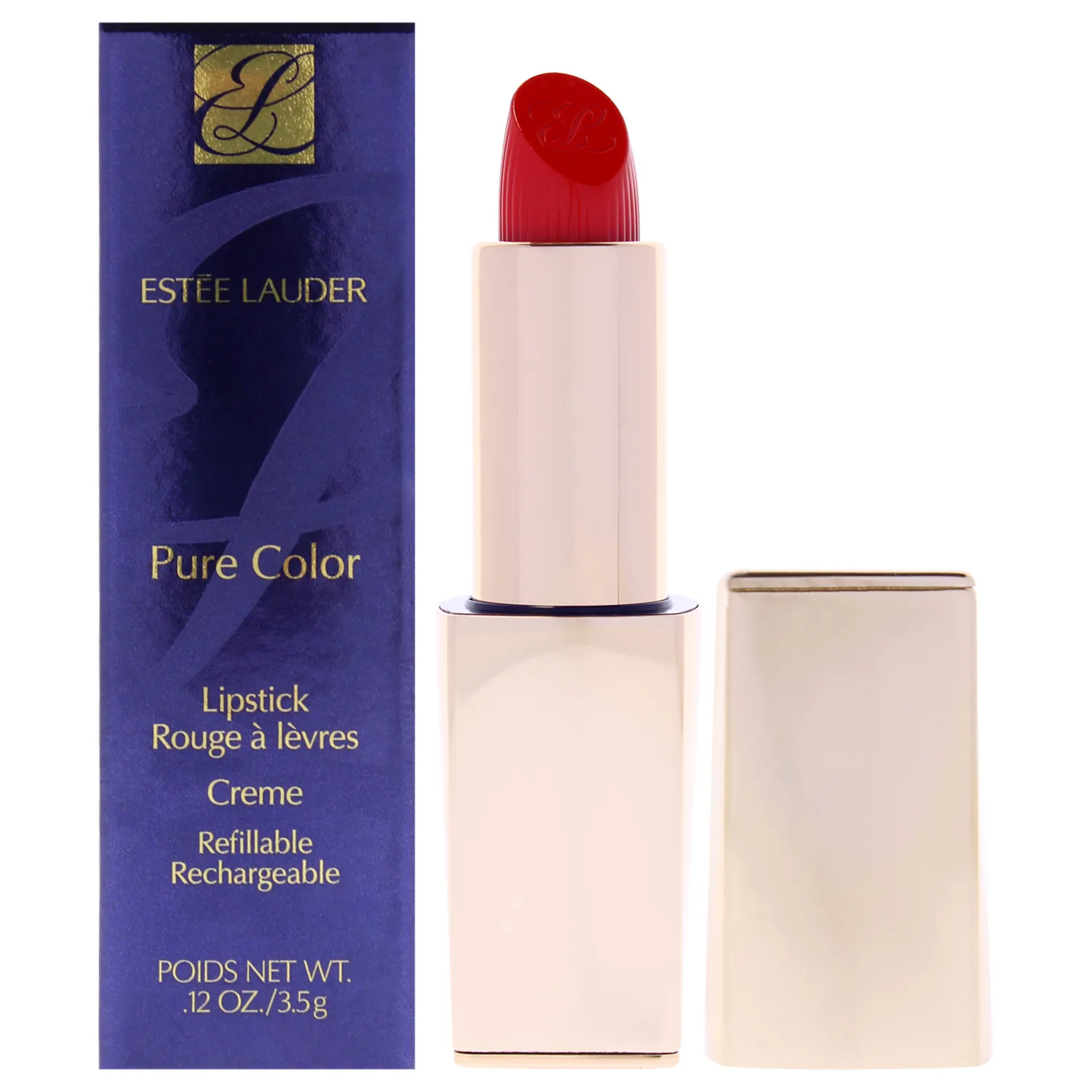 Estée Lauder Pure Color Long-Lasting Cream Lipstick with Cream Finish | Plumping & Nourishing, 520 Carnal