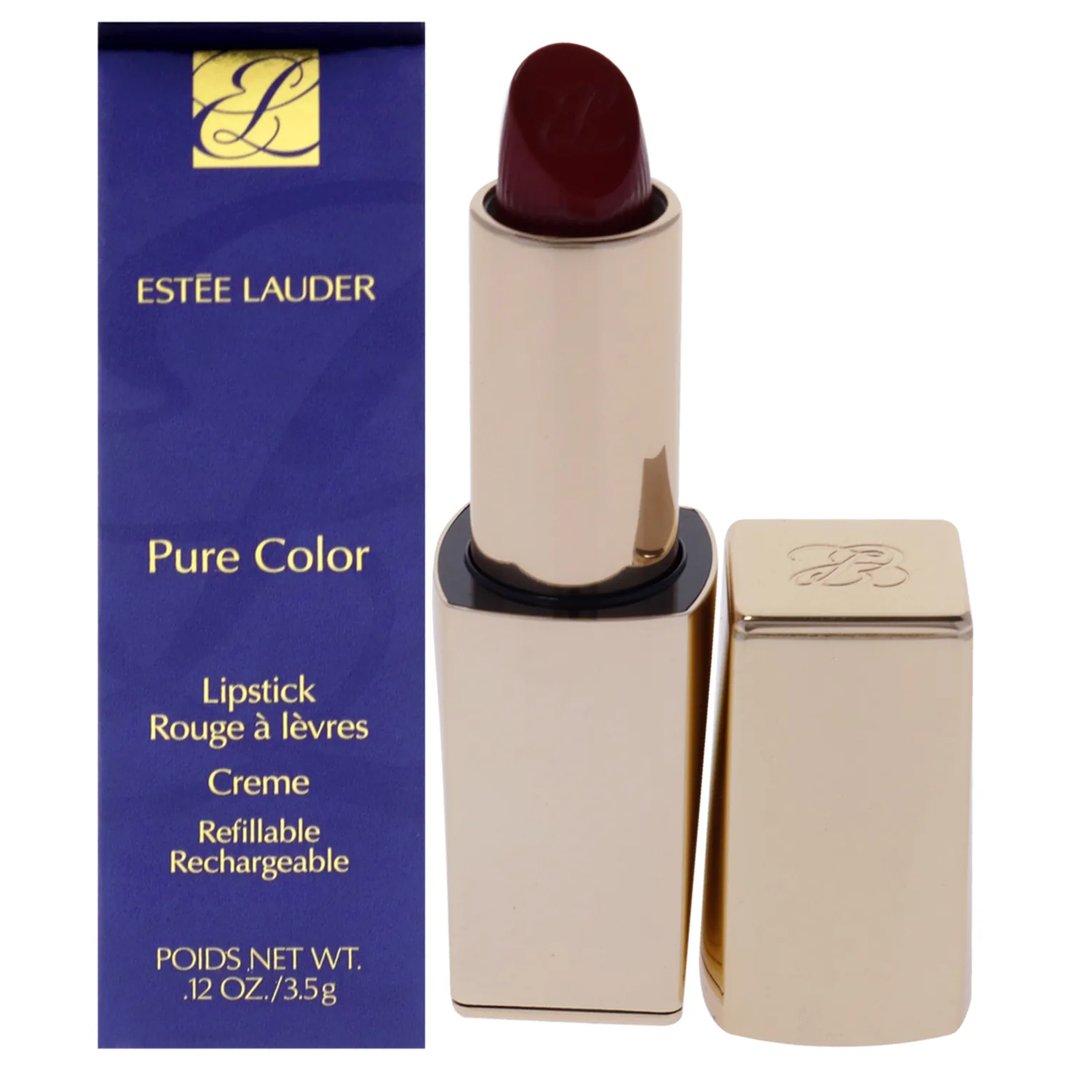Estée Lauder Pure Color Long-Lasting Cream Lipstick with Cream Finish | Plumping & Nourishing, 541 LA Noir