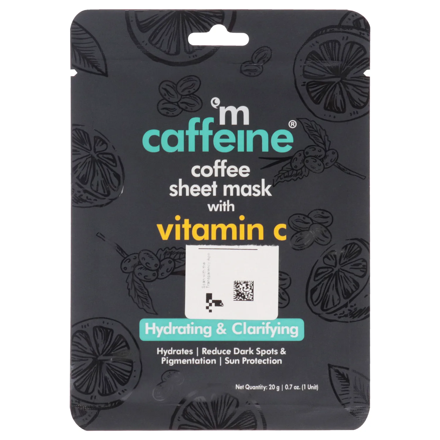 mCaffeine Coffee Sheet Mask with Vitamin C 21ml / 0.7 oz