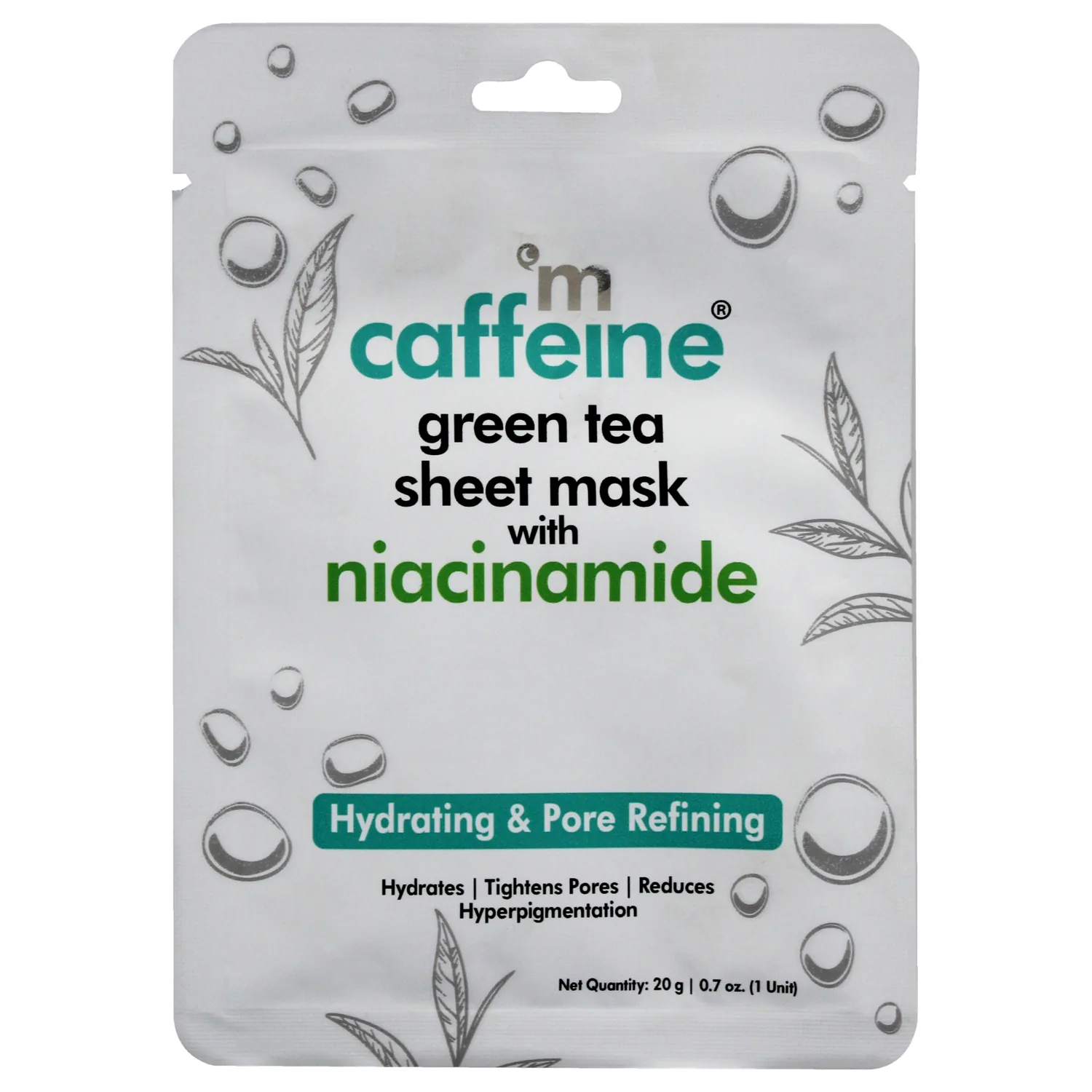 mCaffeine Green Tea Sheet Mask with Niacinamide 21ml / 0.7 oz