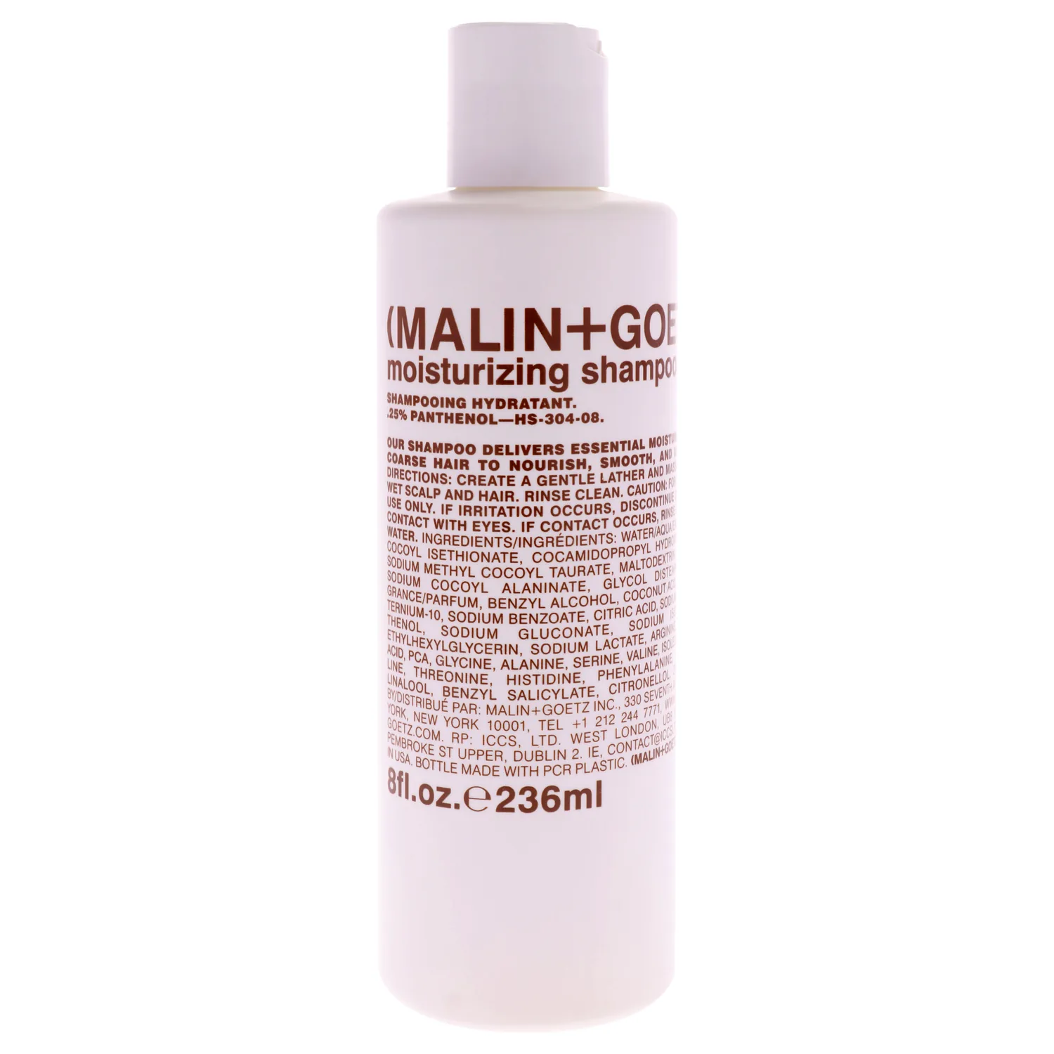 Malin + Goetz Moisturizing Hair Shampoo, 8 Fl. Oz. – Hydrating Shampoo for Women & Men, All Hair Types, Hair Treatment for Dry Damaged Hair, Vegan & Cruelty-Free
