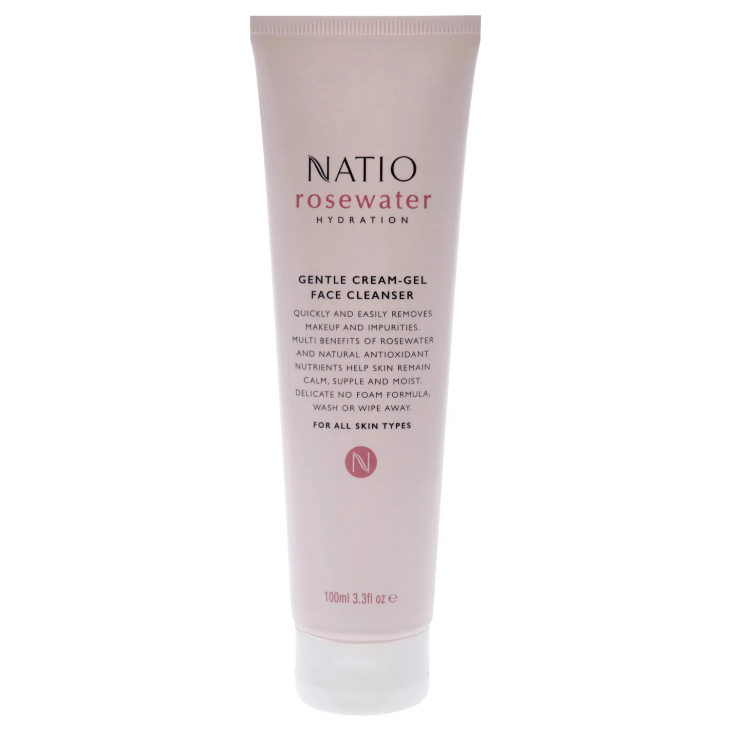Natio Rosewater Hydration Cream-Gel Face Cleanser 98ml / 3.3 oz